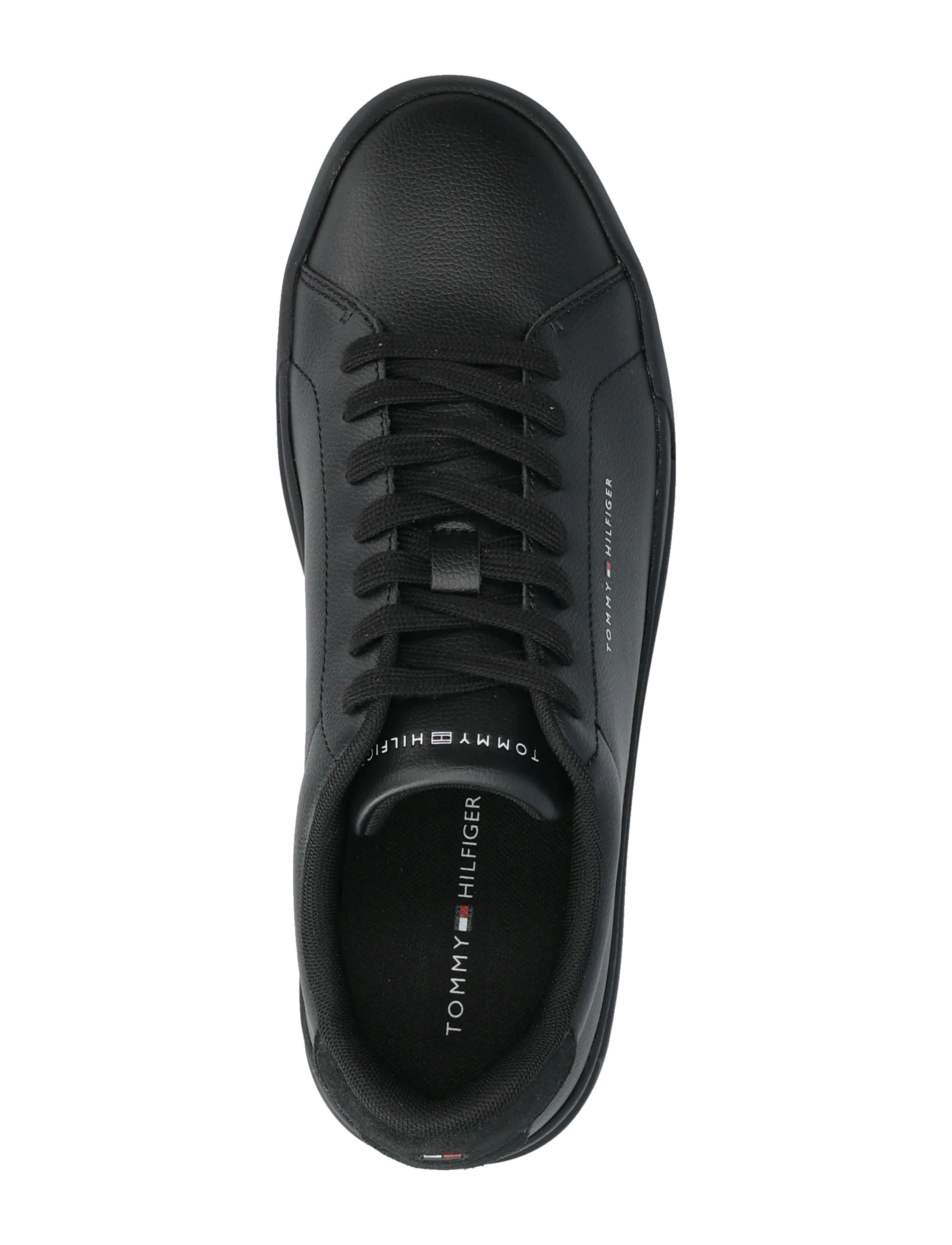 Tommy Hilfiger - TH COURT LTH DETAIL ESS - lágir strigaskór - black black - 3