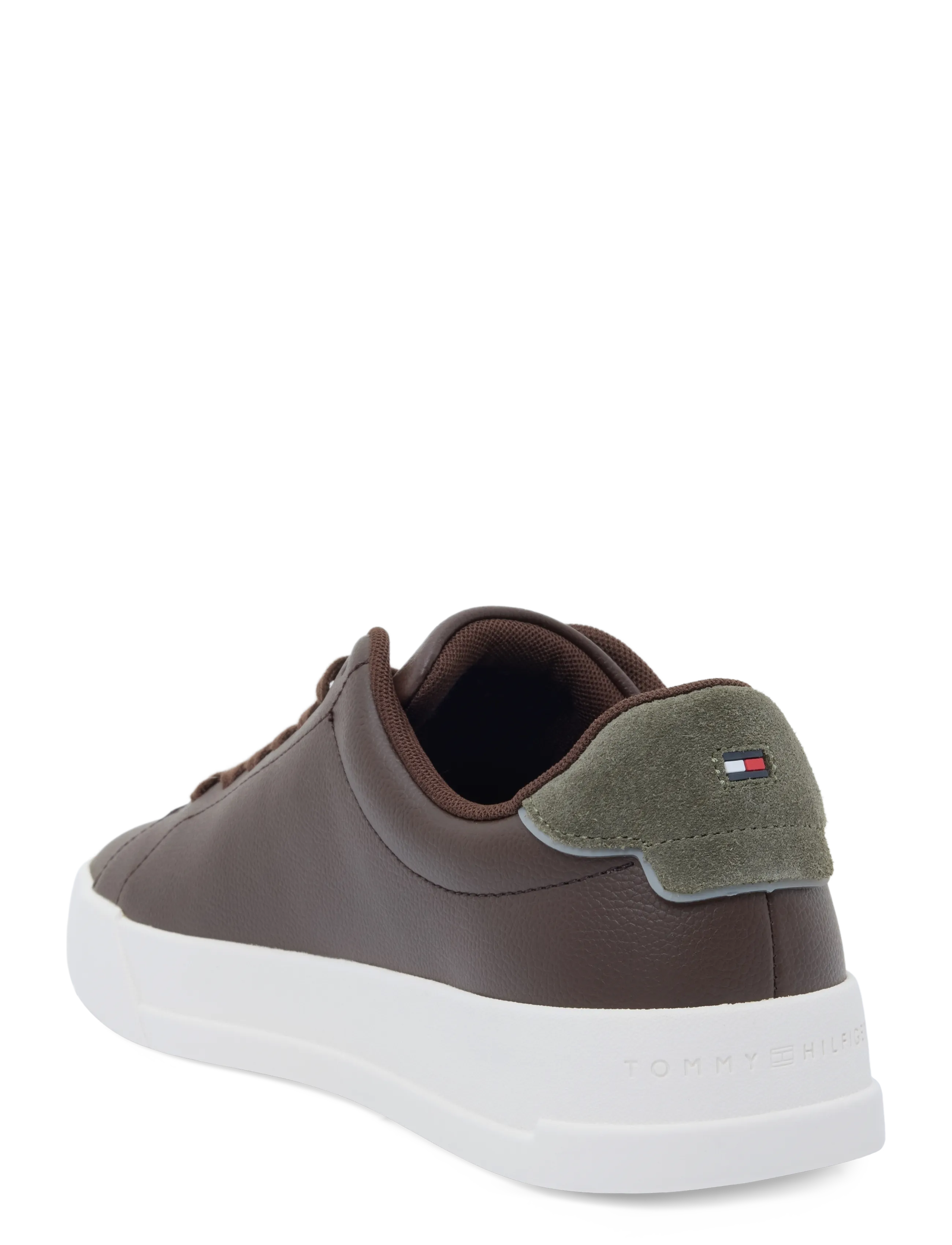 Tommy Hilfiger - TH COURT CORE ESS LEATHER - låga sneakers - cocoa platinum olive - 1
