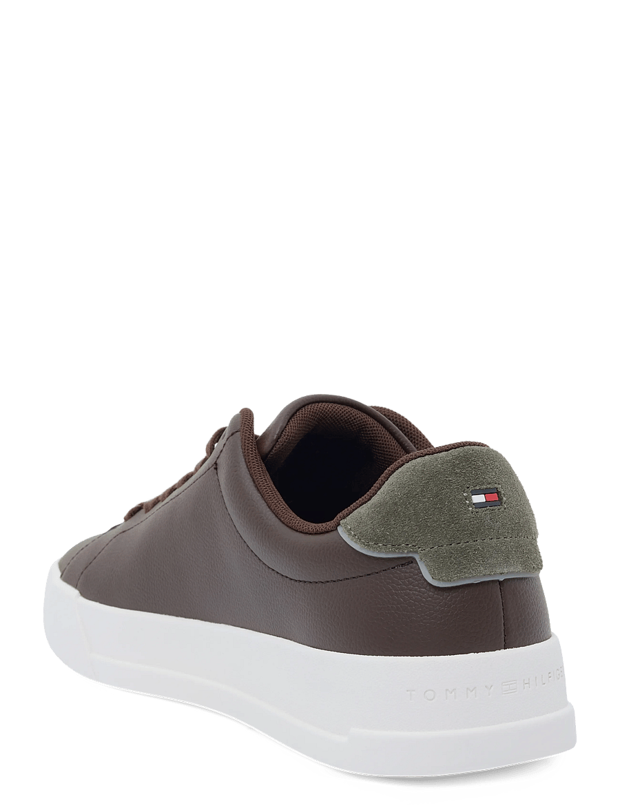 Tommy Hilfiger - TH COURT LTH DETAIL ESS - low-top sneaker - cocoa platinum olive - 1