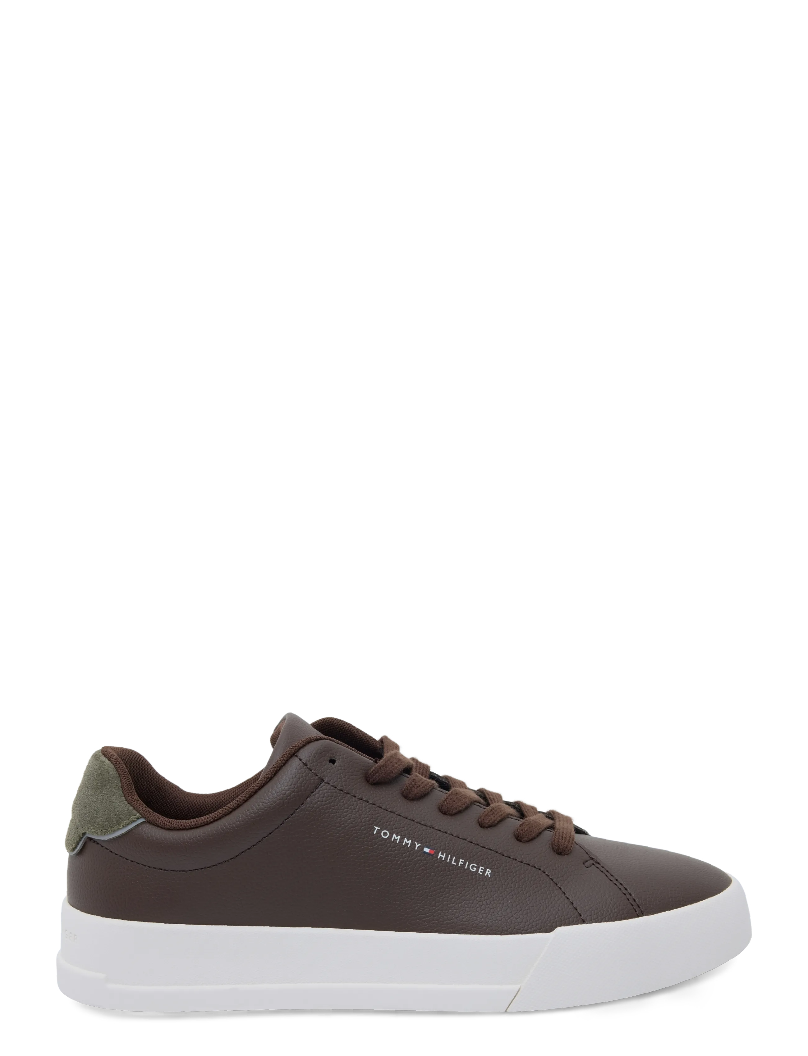 Tommy Hilfiger - TH COURT CORE ESS LEATHER - låga sneakers - cocoa platinum olive - 2