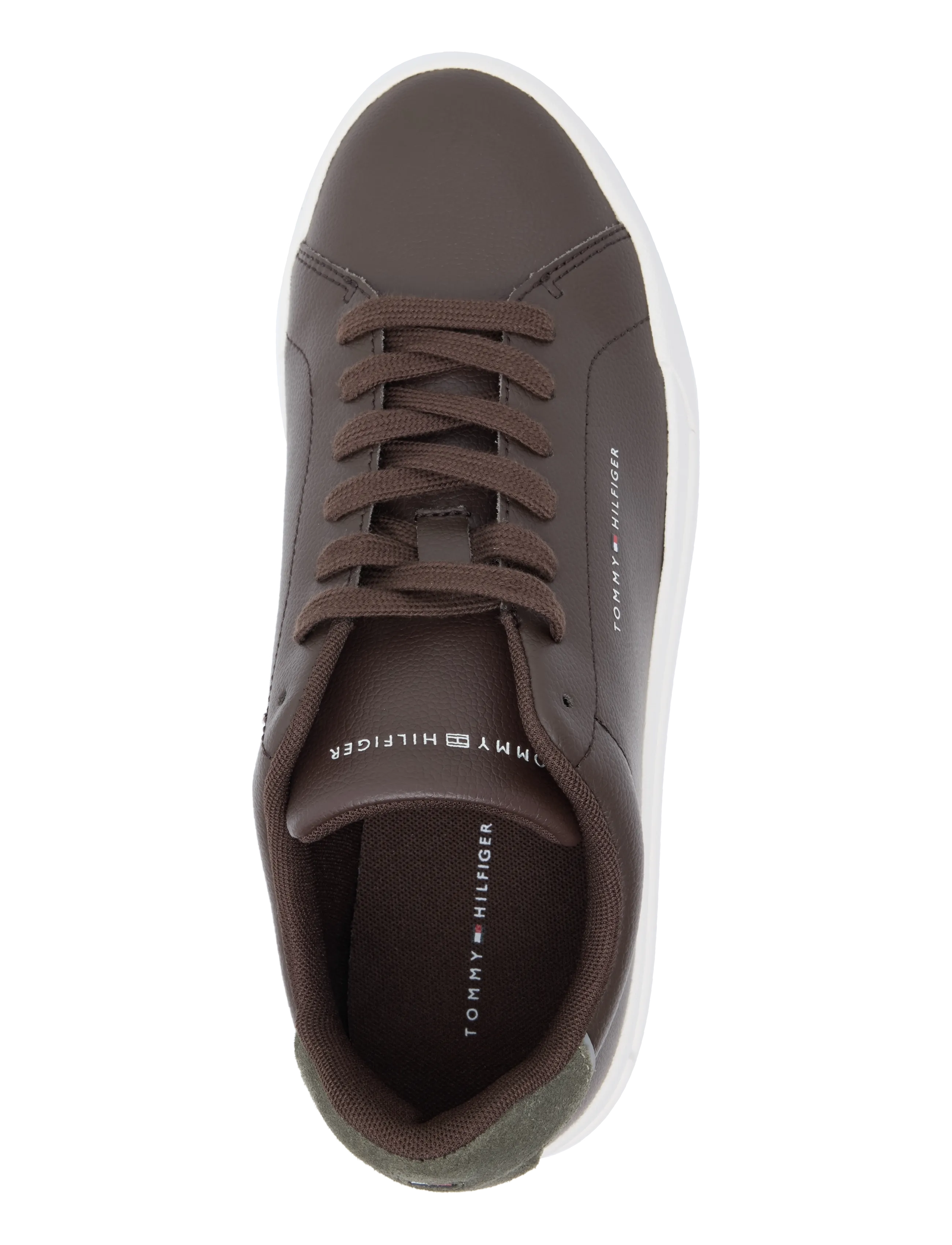 Tommy Hilfiger - TH COURT CORE ESS LEATHER - låga sneakers - cocoa platinum olive - 3