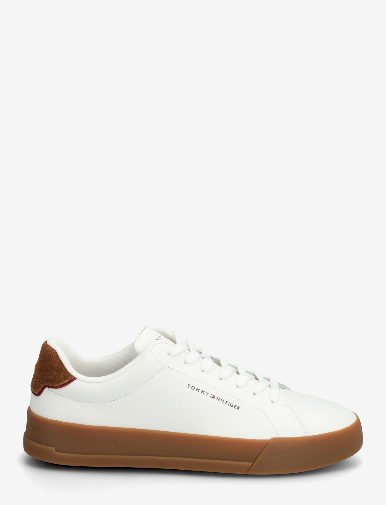 Tommy Hilfiger - TH COURT LTH DETAIL ESS - niedriger schnitt - ecru regatta red - 1