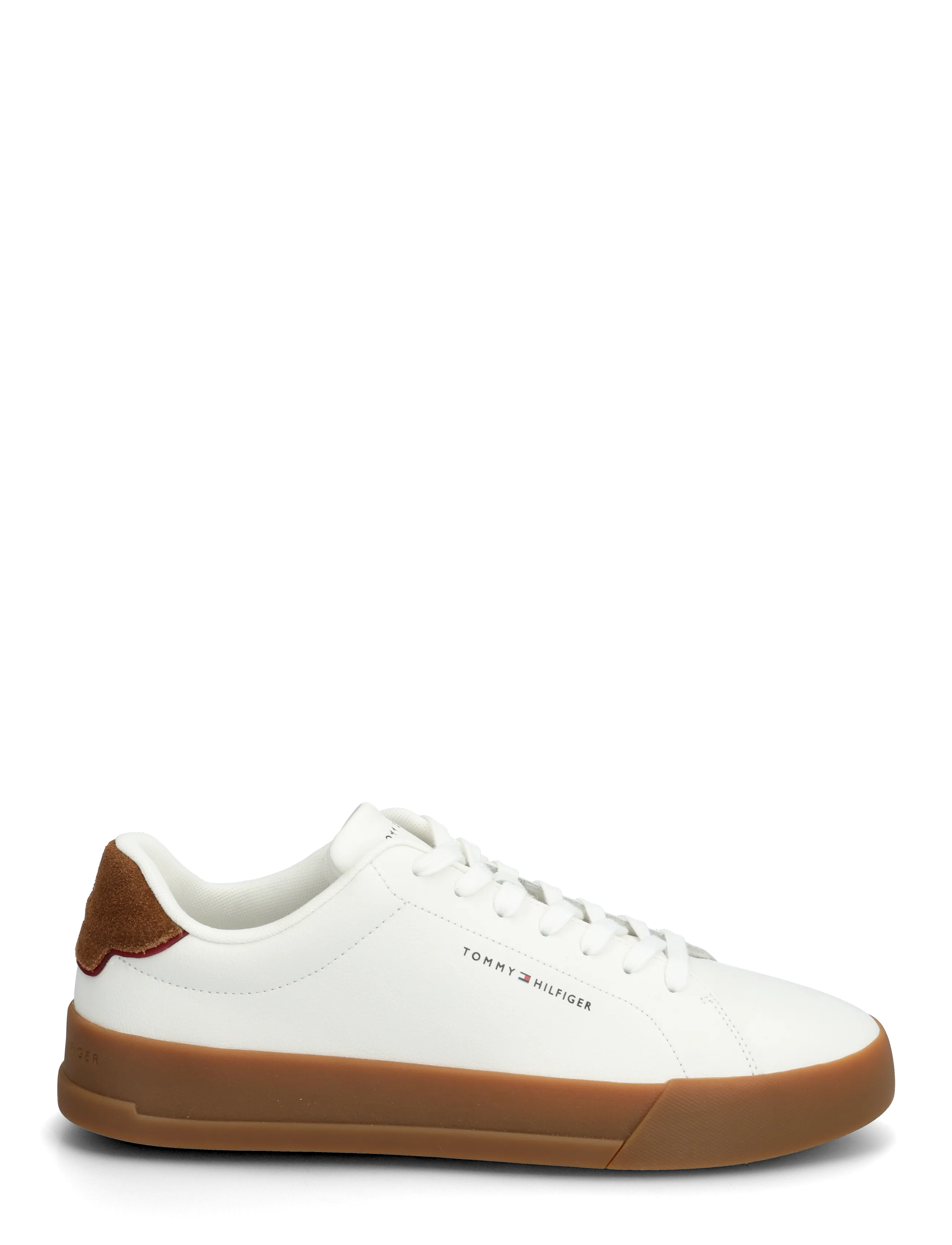 Tommy Hilfiger - TH COURT LTH DETAIL ESS - lave sneakers - ecru regatta red - 1