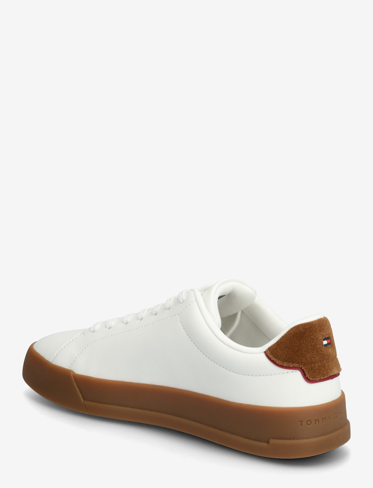 Tommy Hilfiger - TH COURT LTH DETAIL ESS - niedriger schnitt - ecru regatta red - 2