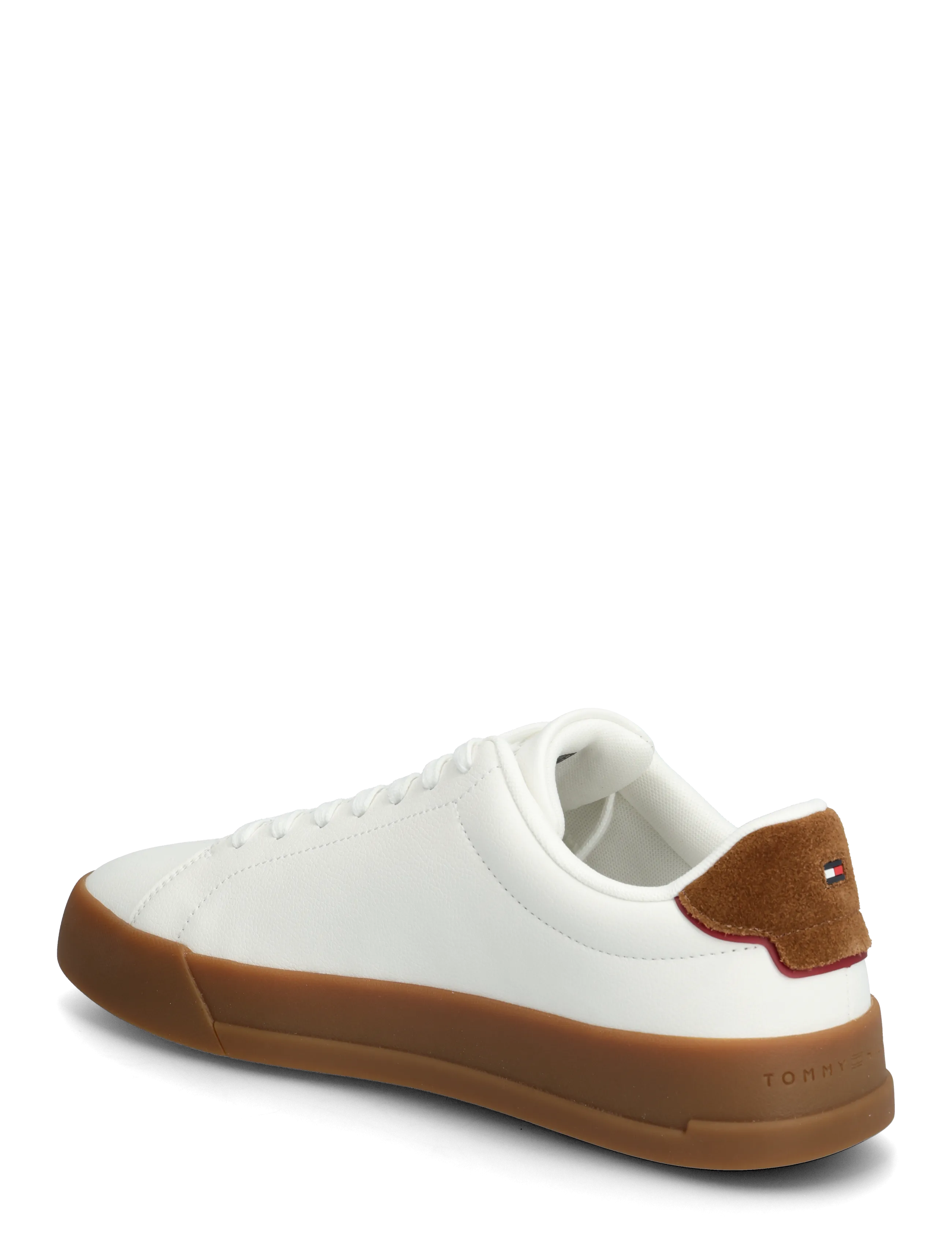 Tommy Hilfiger - TH COURT LTH DETAIL ESS - lave sneakers - ecru regatta red - 2