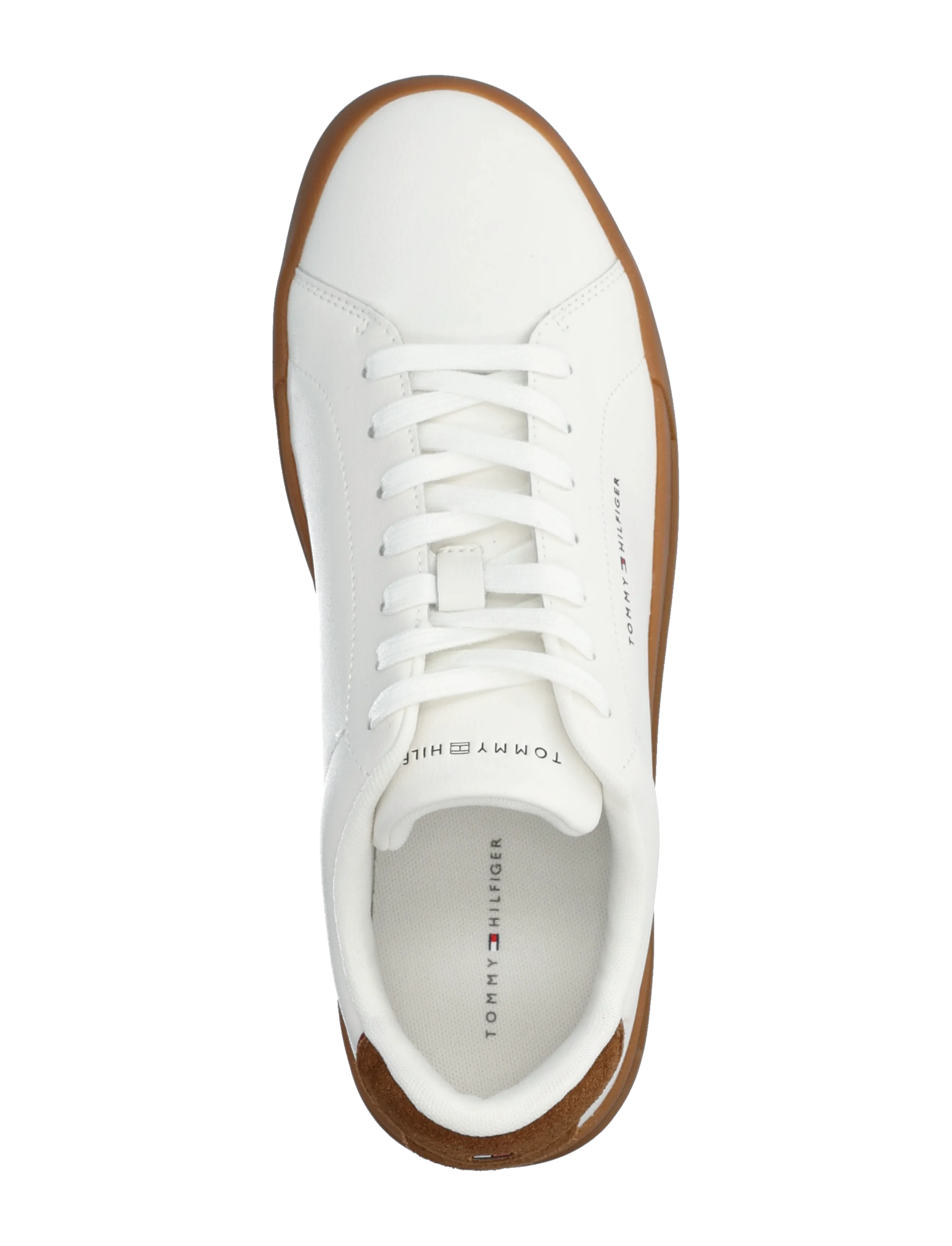 Tommy Hilfiger - TH COURT LTH DETAIL ESS - lave sneakers - ecru regatta red - 3