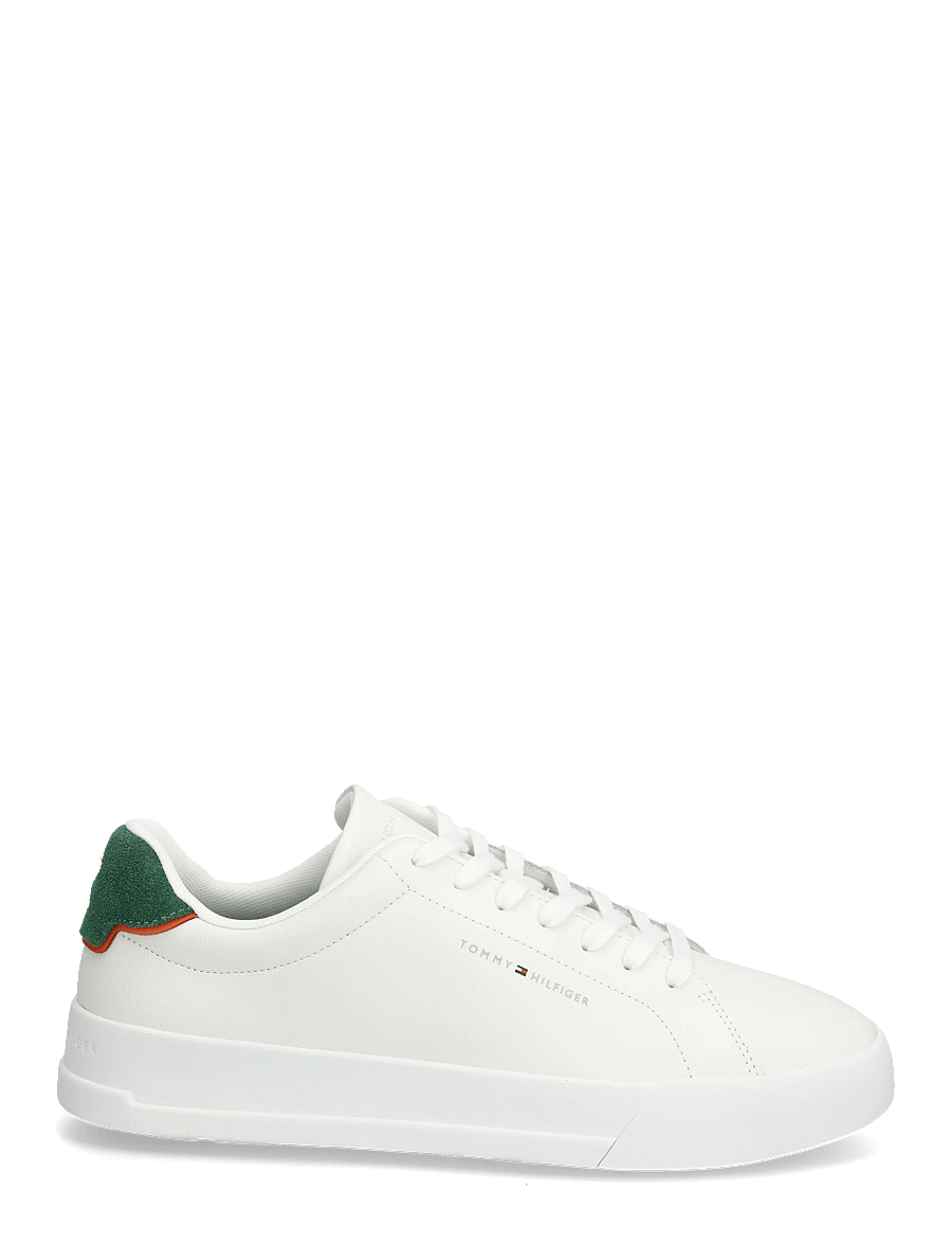 Tommy Hilfiger - TH COURT LTH DETAIL ESS - låga sneakers - ecru street green - 1