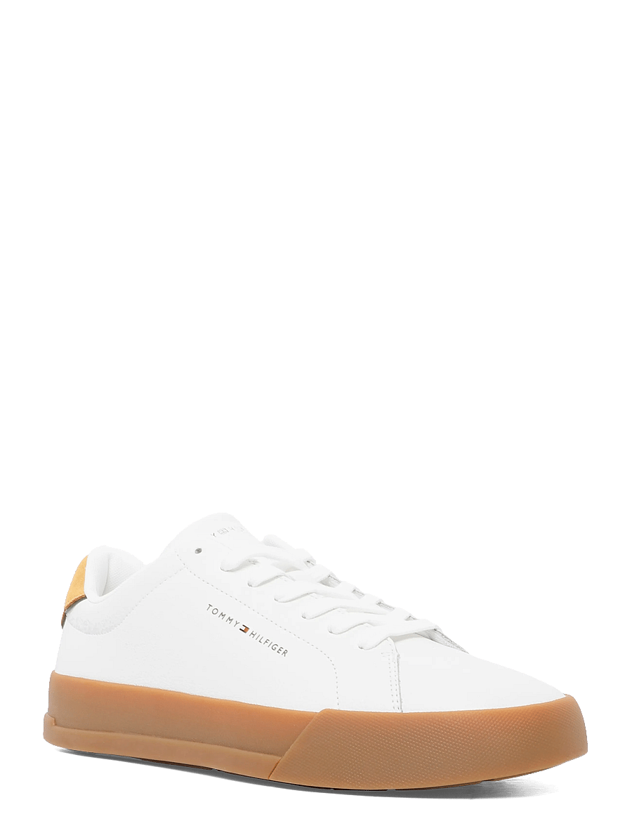Tommy Hilfiger - Leather Mix Court Sneakers - nach anlass kaufen - ecru yellow mustard - 0