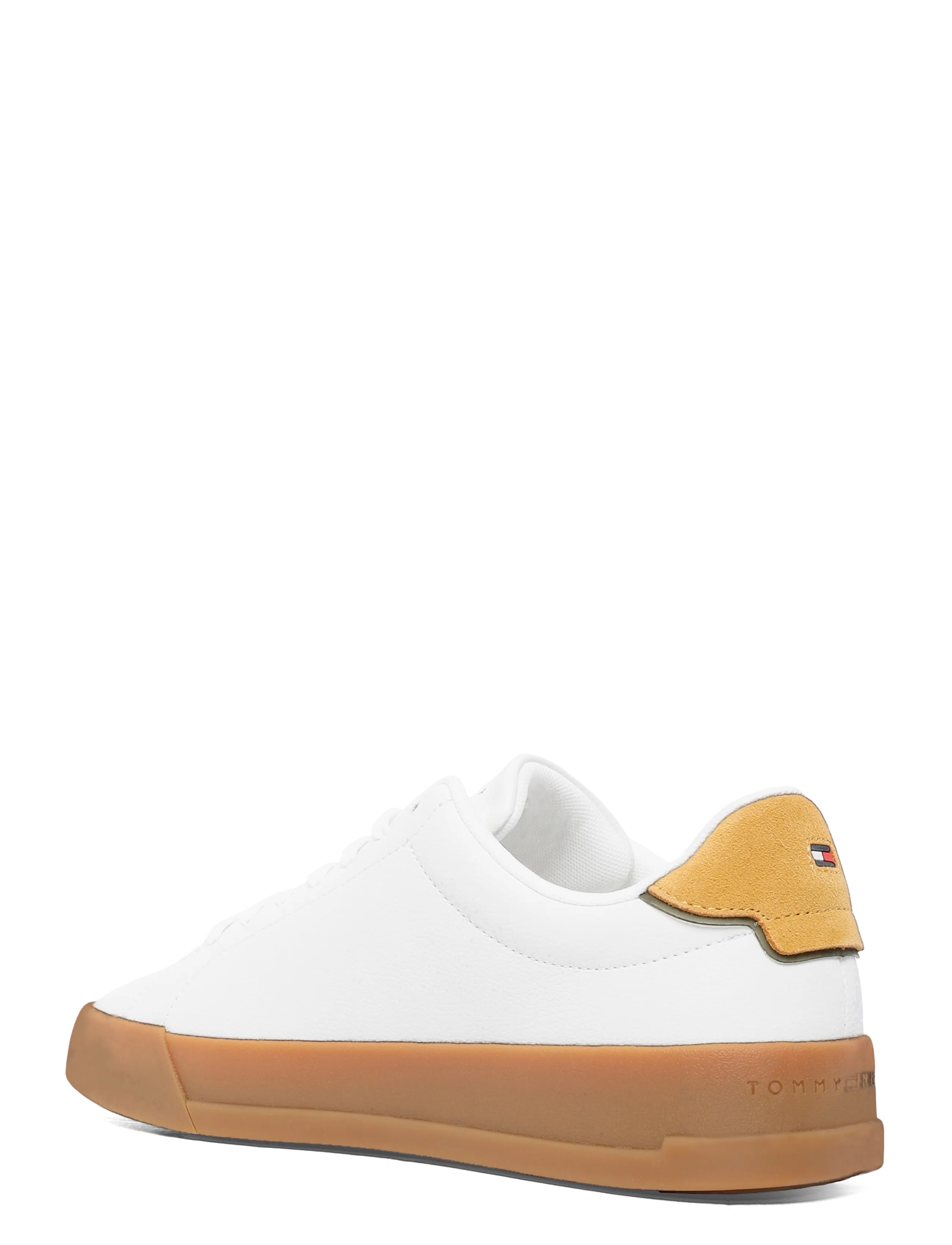 Tommy Hilfiger - TH COURT LTH DETAIL ESS - låga sneakers - ecru yellow mustard - 1