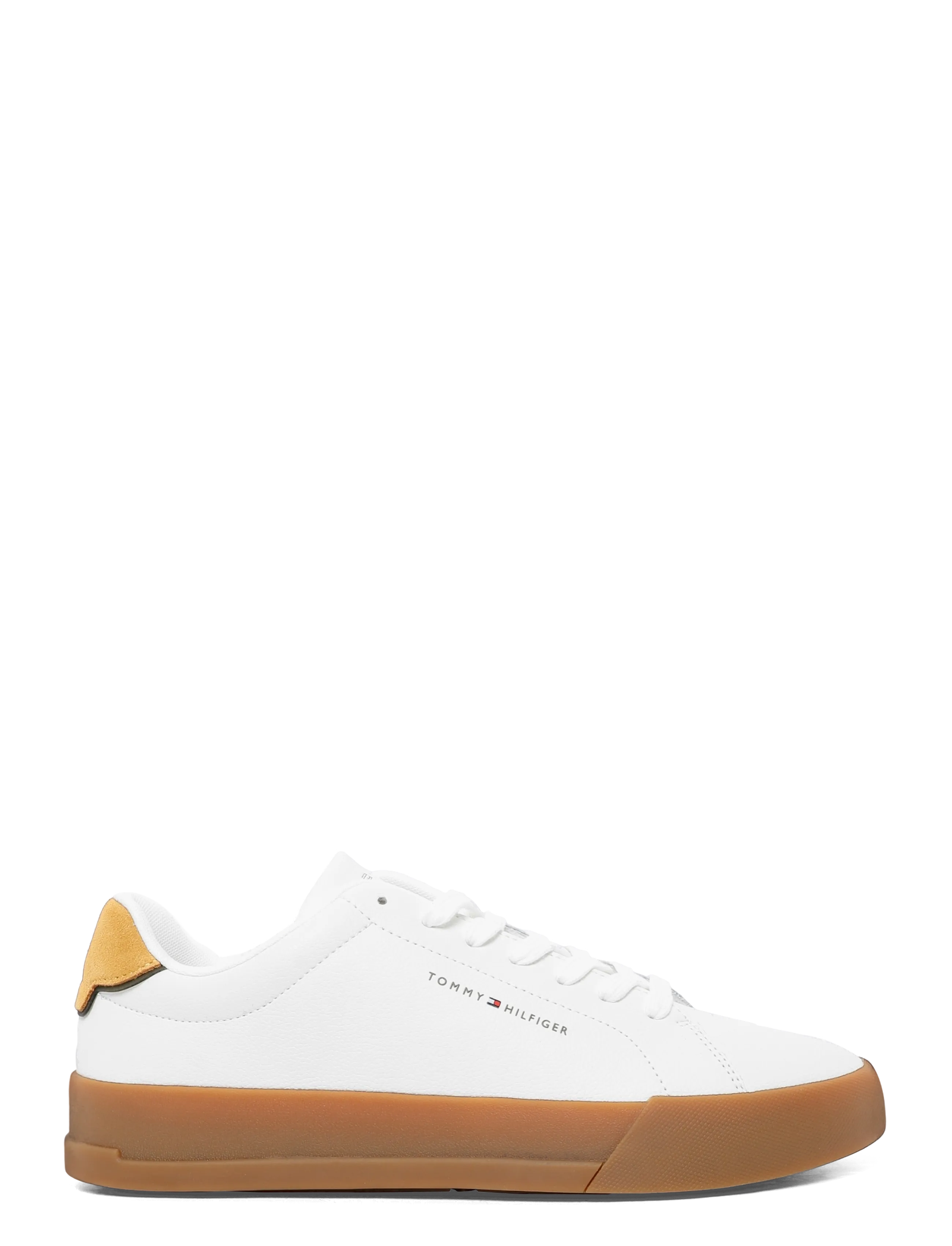 Tommy Hilfiger - TH COURT LTH DETAIL ESS - låga sneakers - ecru yellow mustard - 2