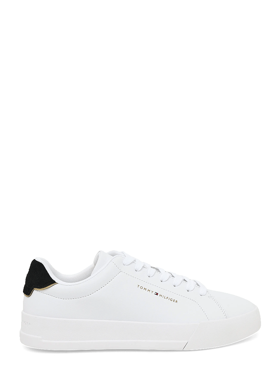 Tommy Hilfiger - TH COURT LTH DETAIL ESS - låga sneakers - white black gold - 2