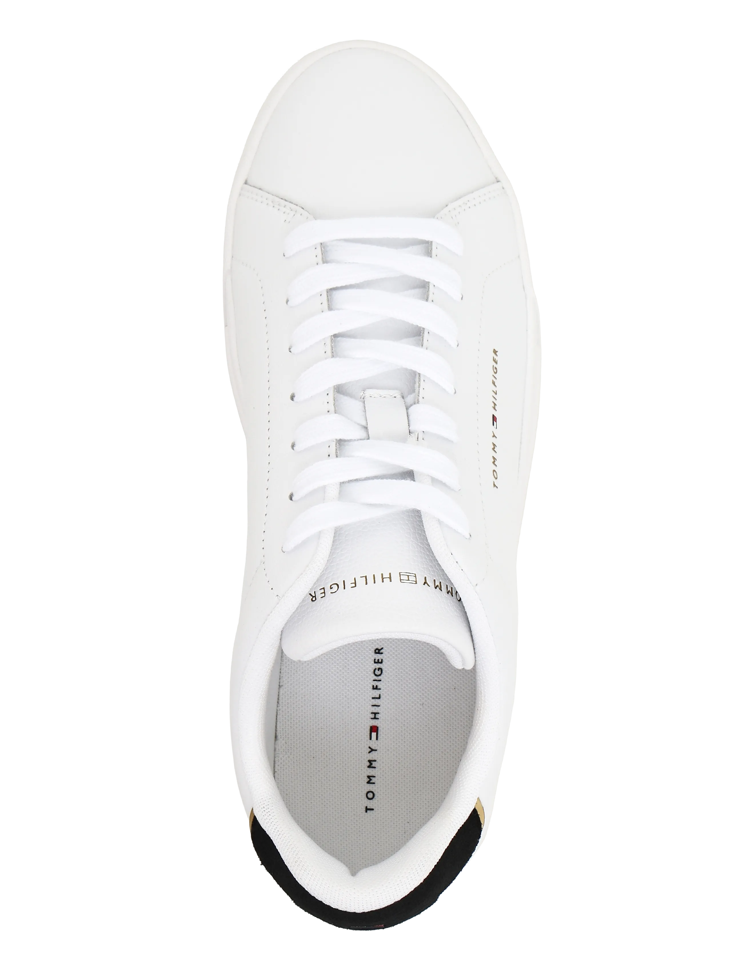 Tommy Hilfiger - TH COURT LTH DETAIL ESS - low-top sneaker - white black gold - 3