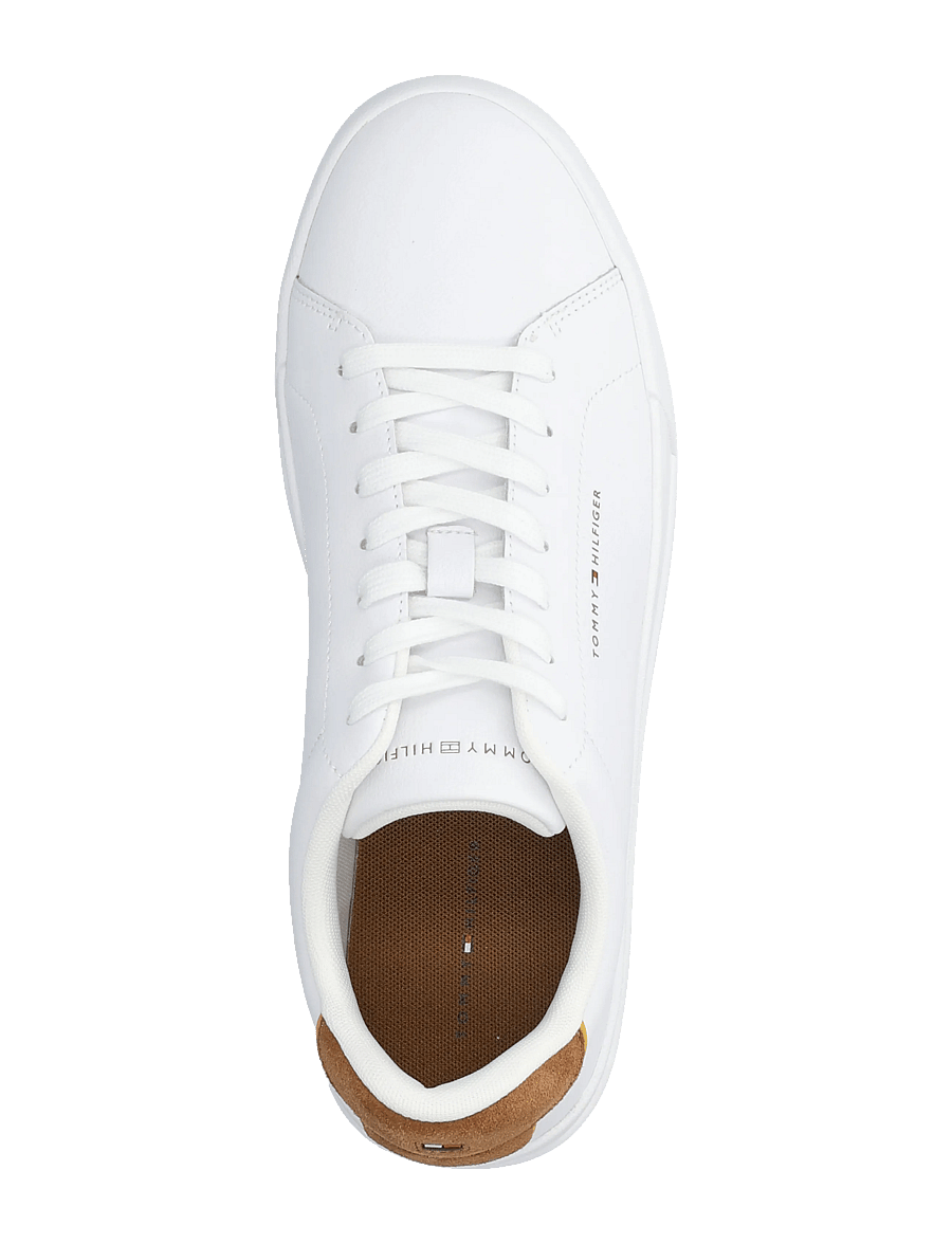 Tommy Hilfiger - TH COURT CORE ESS LEATHER - madala säärega - white coconut groove - 3
