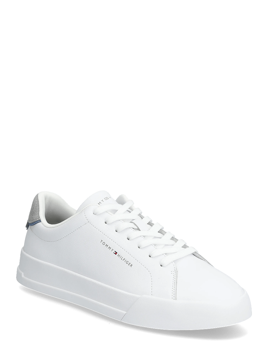 Tommy Hilfiger - TH COURT LTH DETAIL ESS - lave sneakers - white universal grey - 0