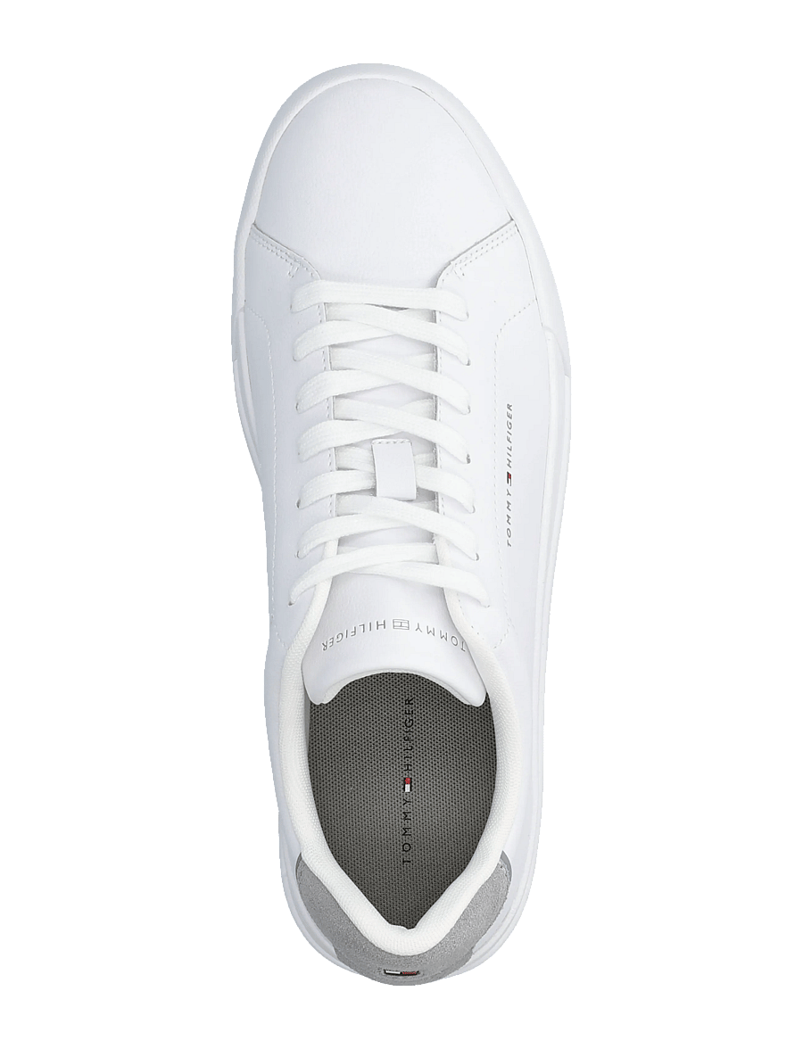 Tommy Hilfiger - TH COURT LTH DETAIL ESS - lave sneakers - white universal grey - 3