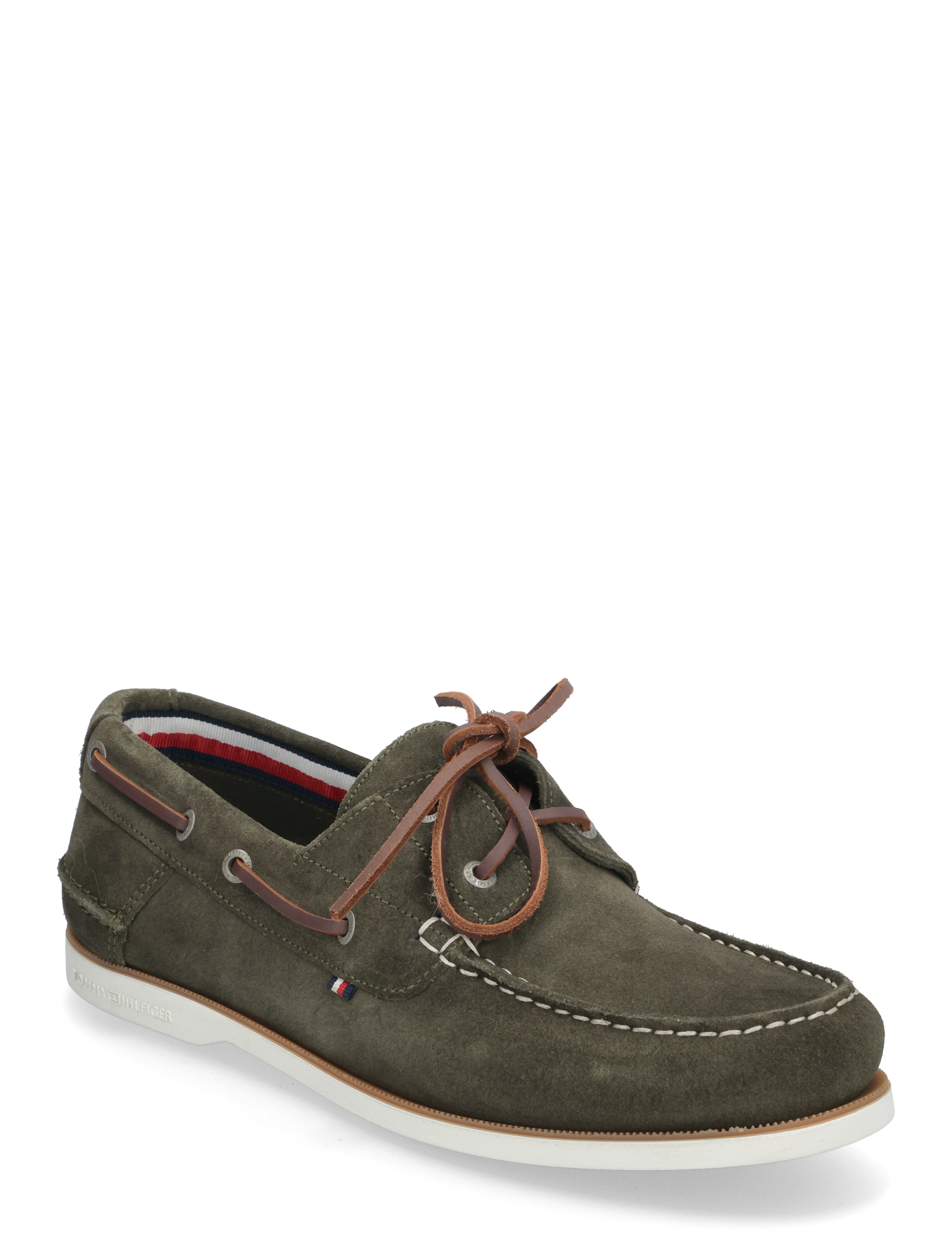 Tommy Hilfiger TH BOAT SHOE CORE SUEDE - Bootsschuhe - ARMY GREEN / khaki/green