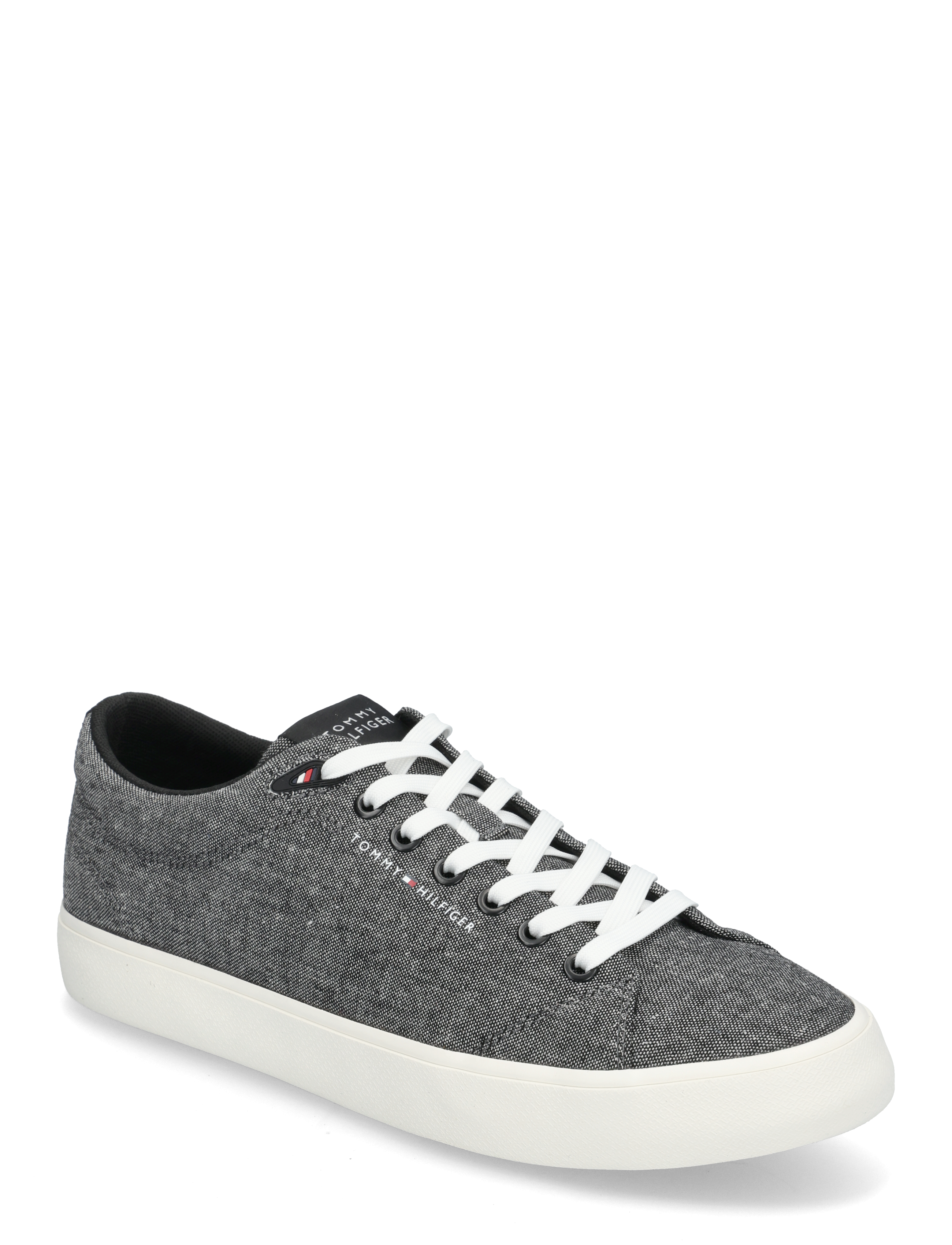 Tommy Hilfiger TH HI VULC LOW CORE CHAMBRAY - Schuhe - BLACK / grey