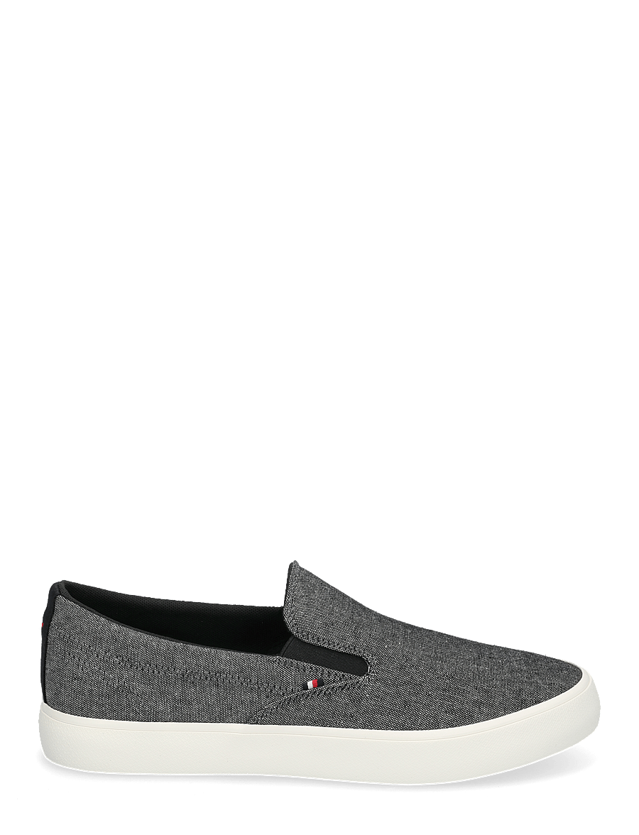 Tommy Hilfiger - TH HI VULC LOW SLIP ON CH - laisvalaikio batai be raištelių - black - 1