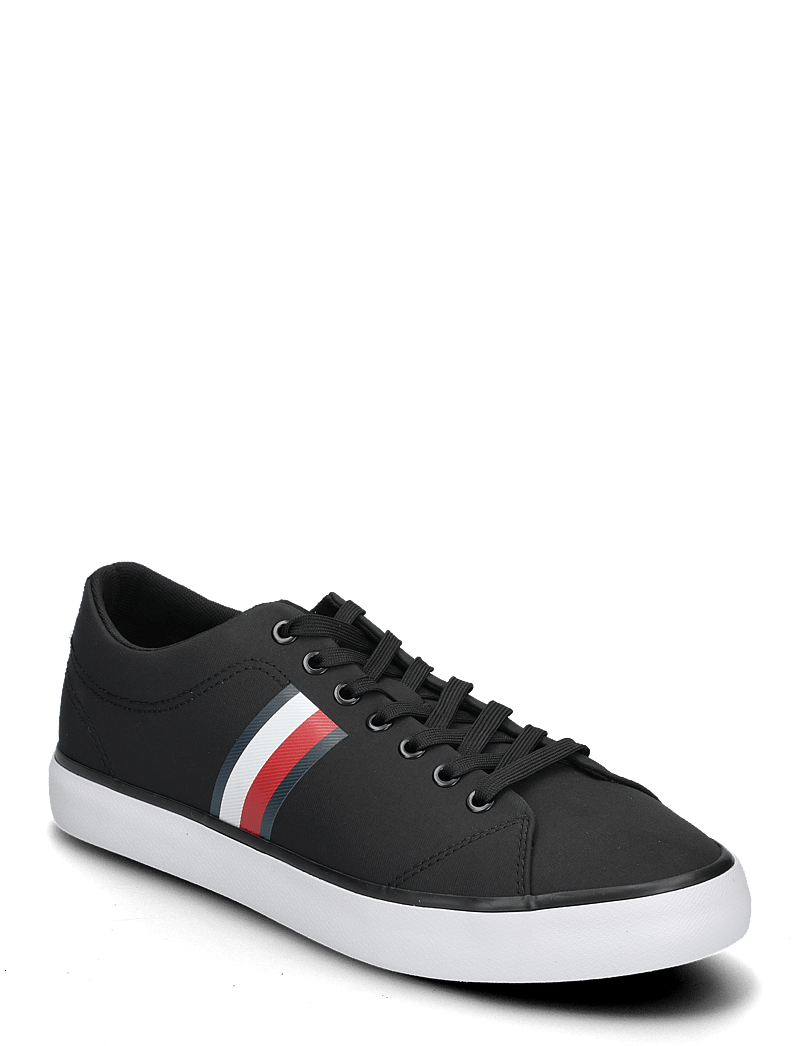 Tommy Hilfiger - TH HI VULC LOW CORE STRIPES MESH - lave sneakers - black - 0