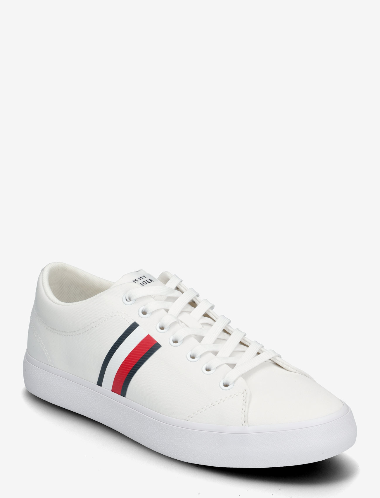 Tommy Hilfiger - TH HI VULC LOW CORE STRIPES MESH - matalavartiset tennarit - white - 0