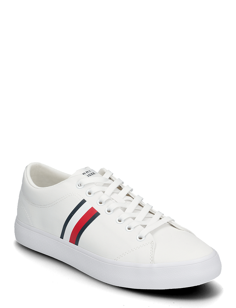 Tommy Hilfiger - TH HI VULC LOW CORE STRIPES MESH - matalavartiset tennarit - white - 0
