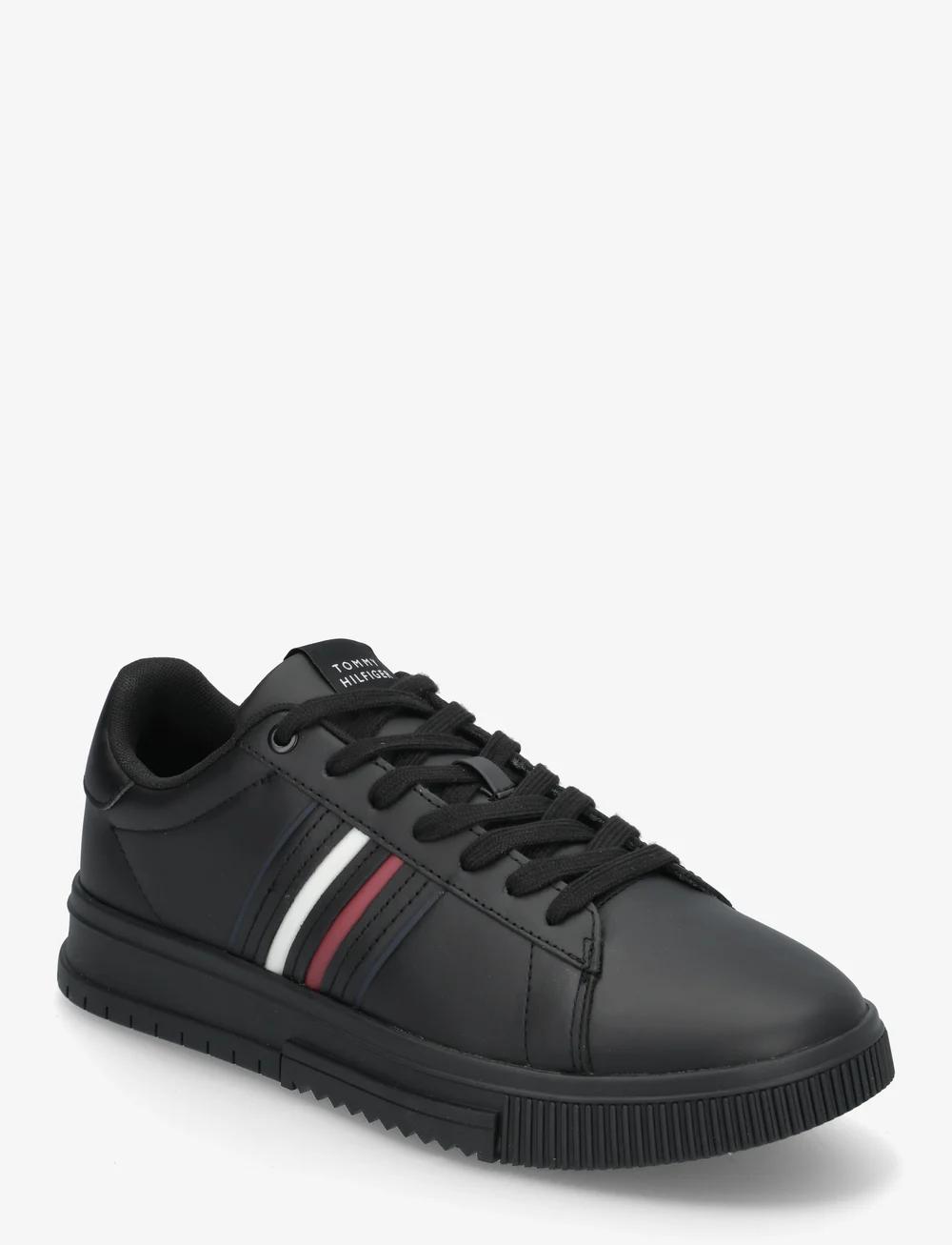 Tommy Hilfiger - MODERN CUPSOLE STRIPES LTH - låga sneakers - black - 0