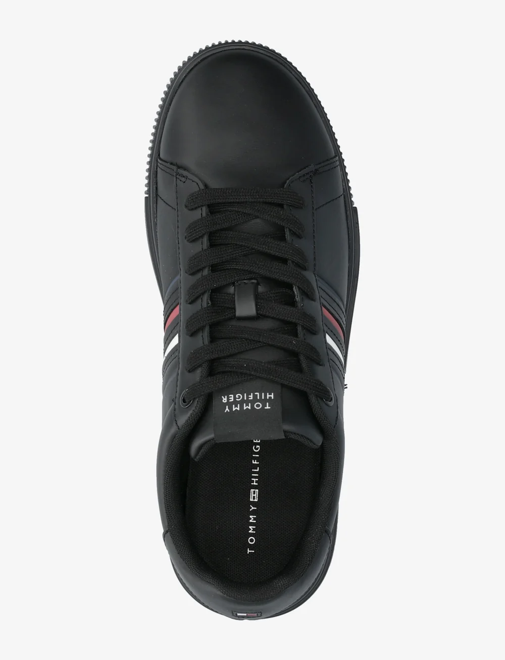 Tommy Hilfiger - MODERN CUPSOLE STRIPES LTH - låga sneakers - black - 3