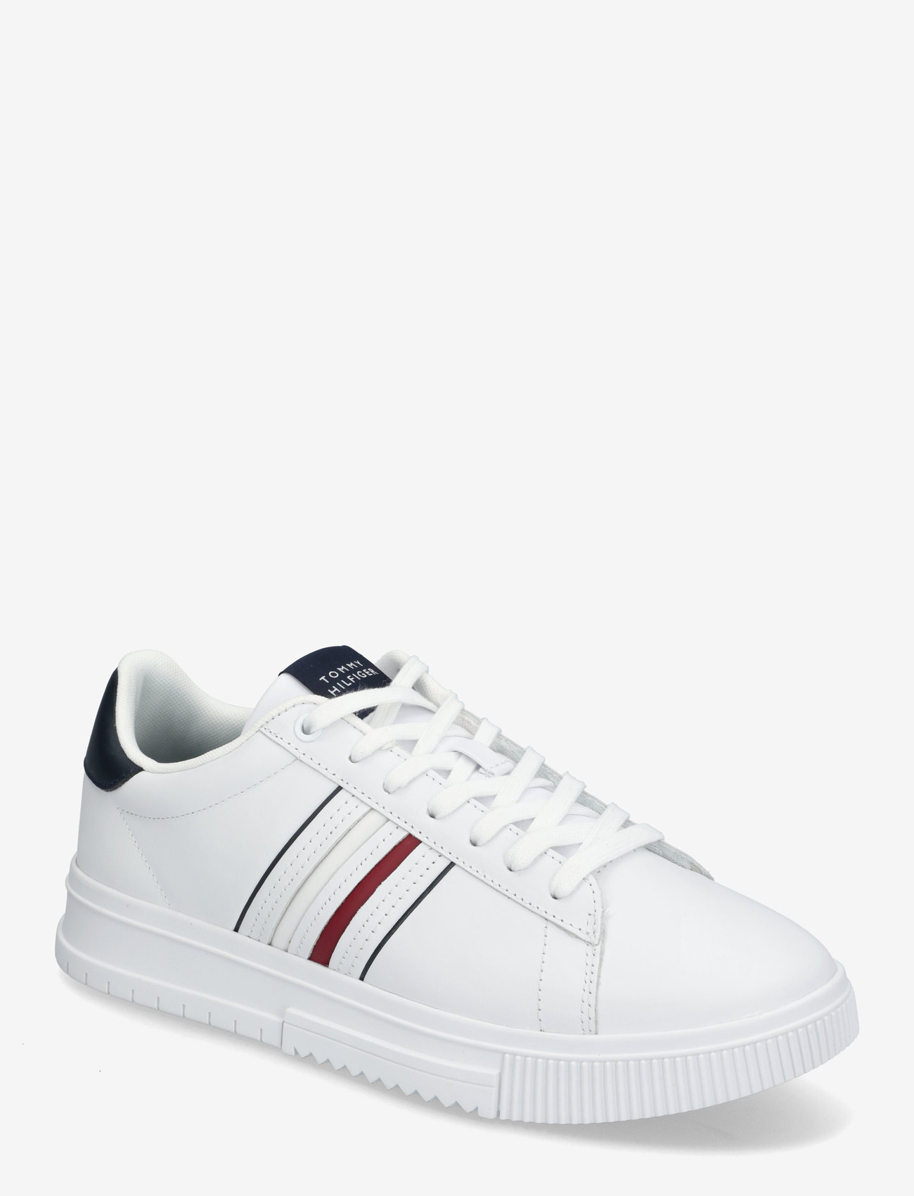 Tommy Hilfiger - MODERN CUPSOLE STRIPES LTH - madala säärega tossud - white - 0