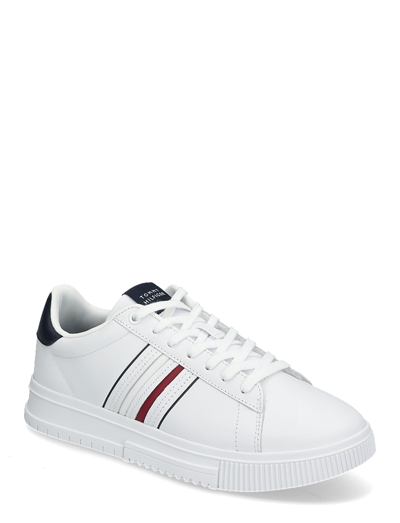 Tommy Hilfiger - MODERN CUPSOLE STRIPES LTH - madala säärega tossud - white - 0