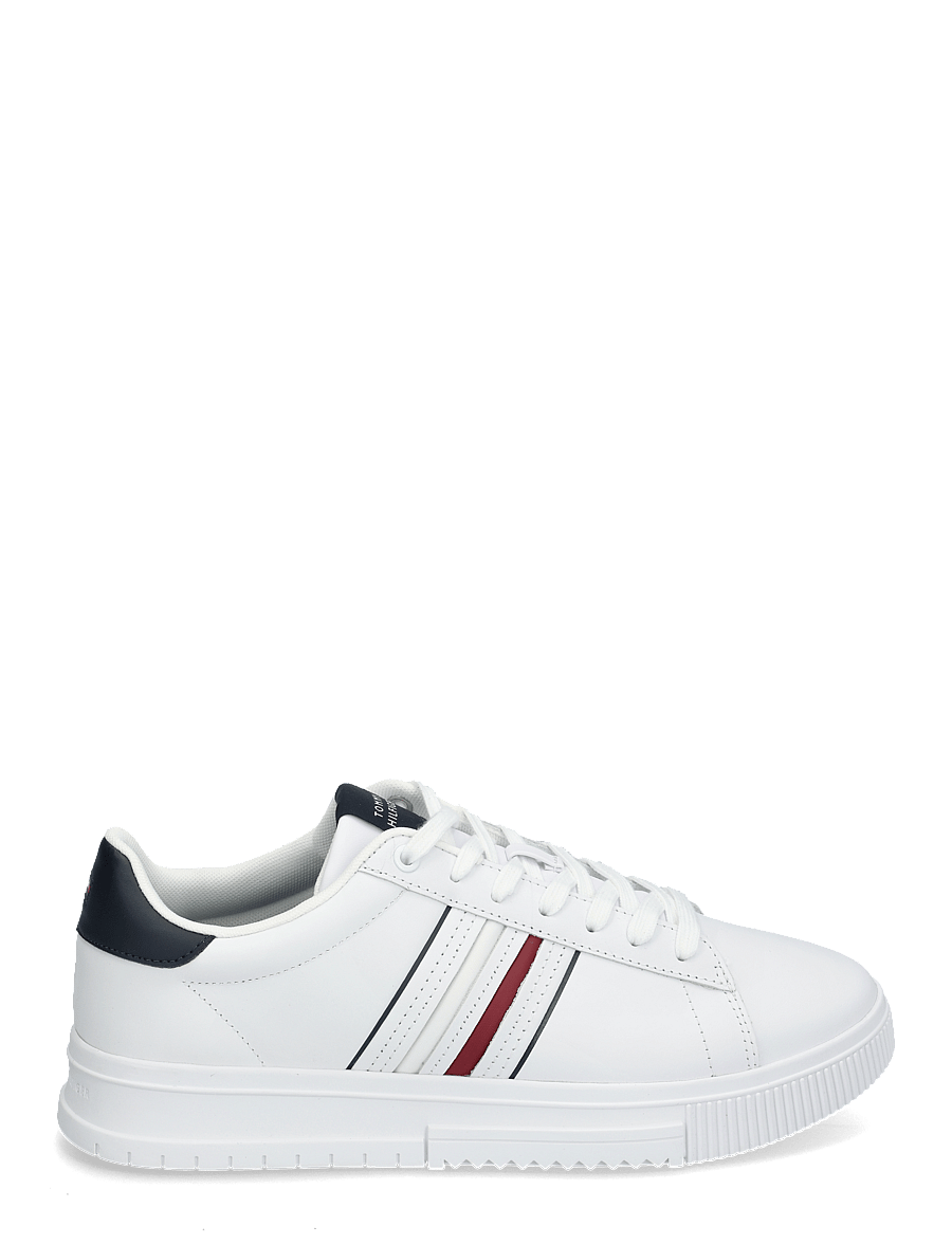 Tommy Hilfiger - MODERN CUPSOLE STRIPES LTH - laisvalaikio batai žemu aulu - white - 1