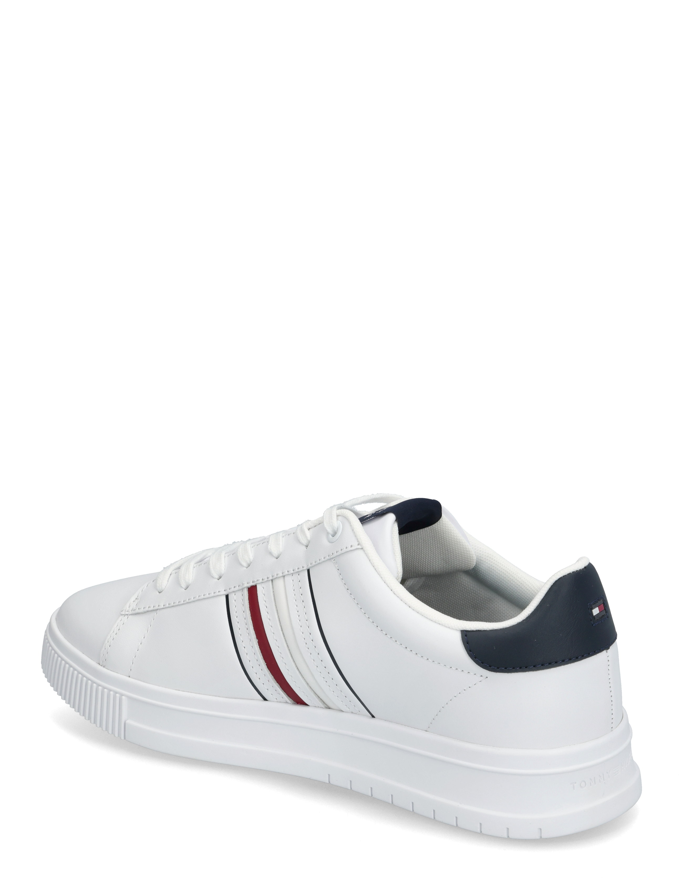 Tommy Hilfiger - MODERN CUPSOLE STRIPES LTH - laisvalaikio batai žemu aulu - white - 2