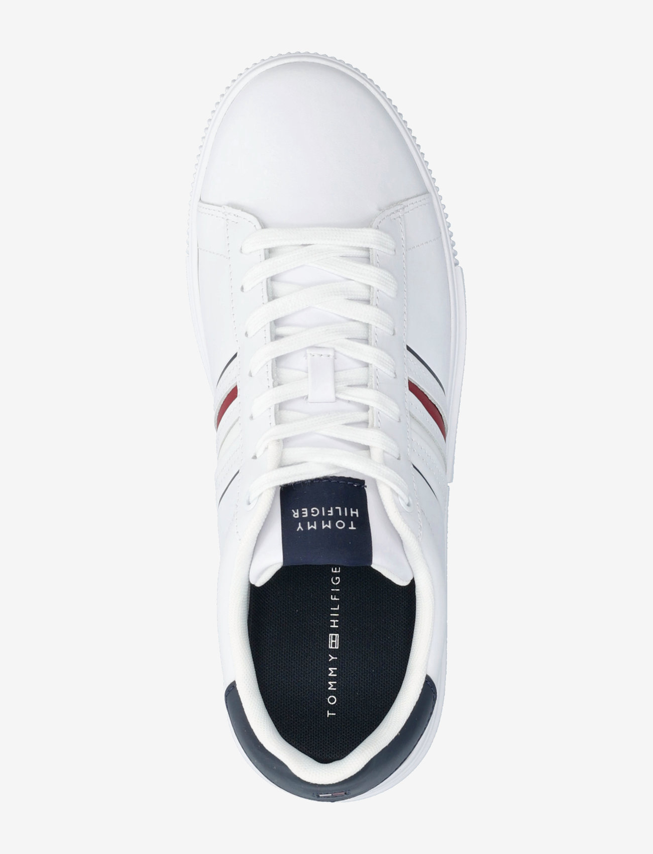 Tommy Hilfiger - MODERN CUPSOLE STRIPES LTH - madala säärega tossud - white - 3