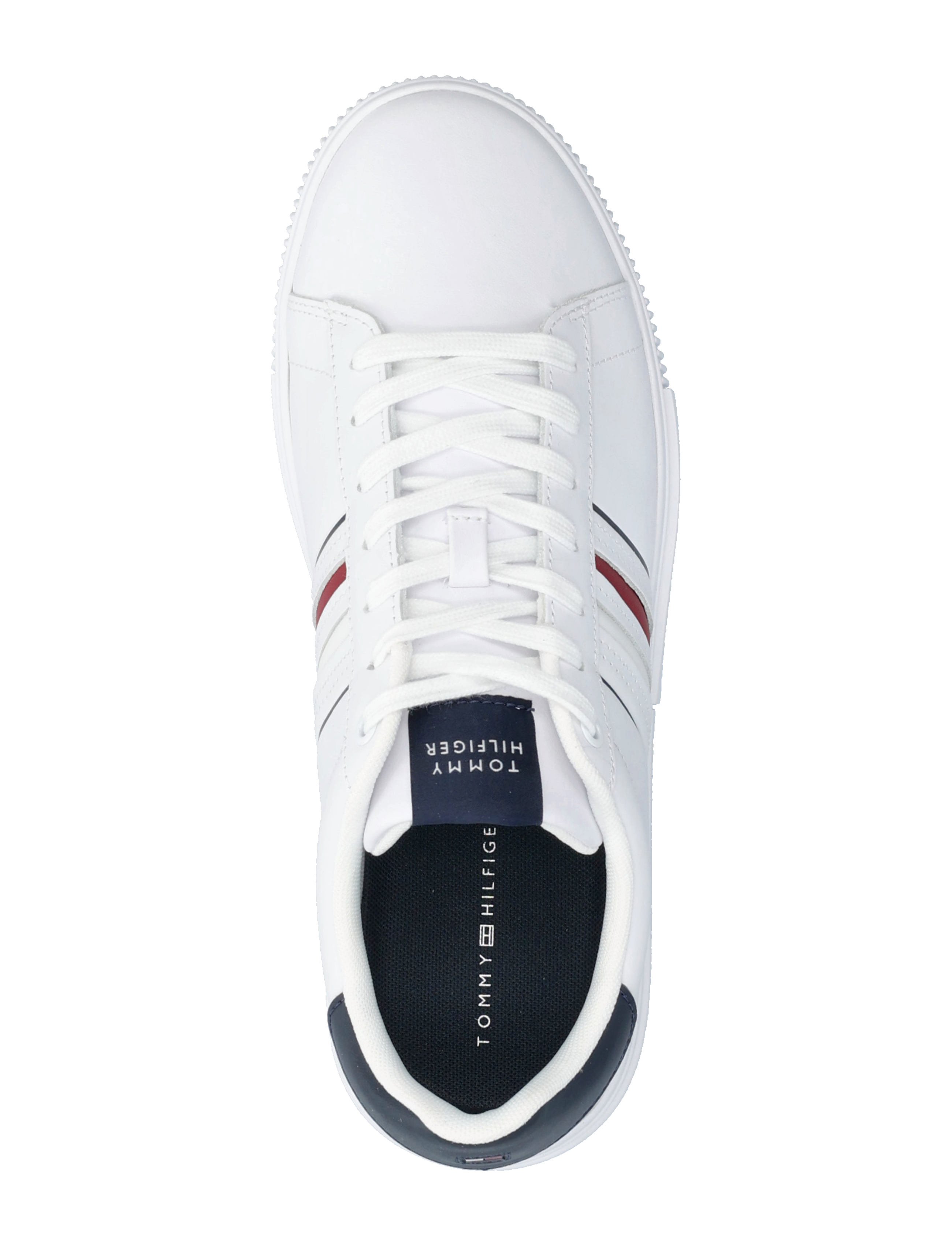 Tommy Hilfiger - MODERN CUPSOLE STRIPES LTH - laisvalaikio batai žemu aulu - white - 3