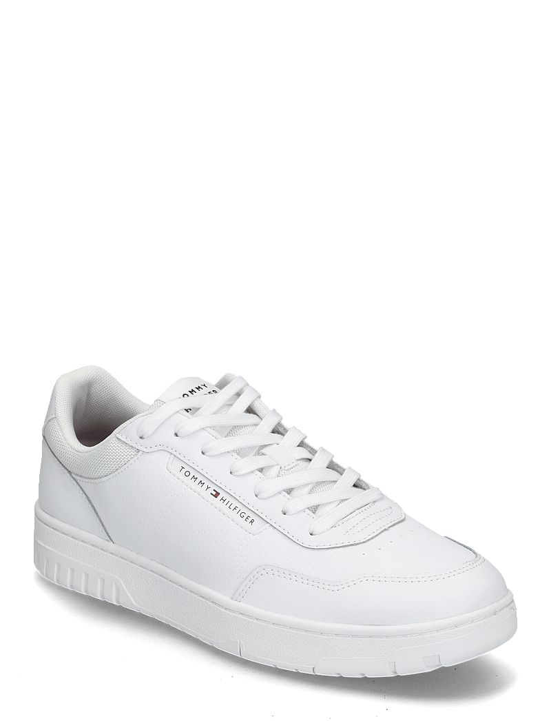Tommy Hilfiger - TH BASKET CORE LTH PINPERF - låga sneakers - white - 0