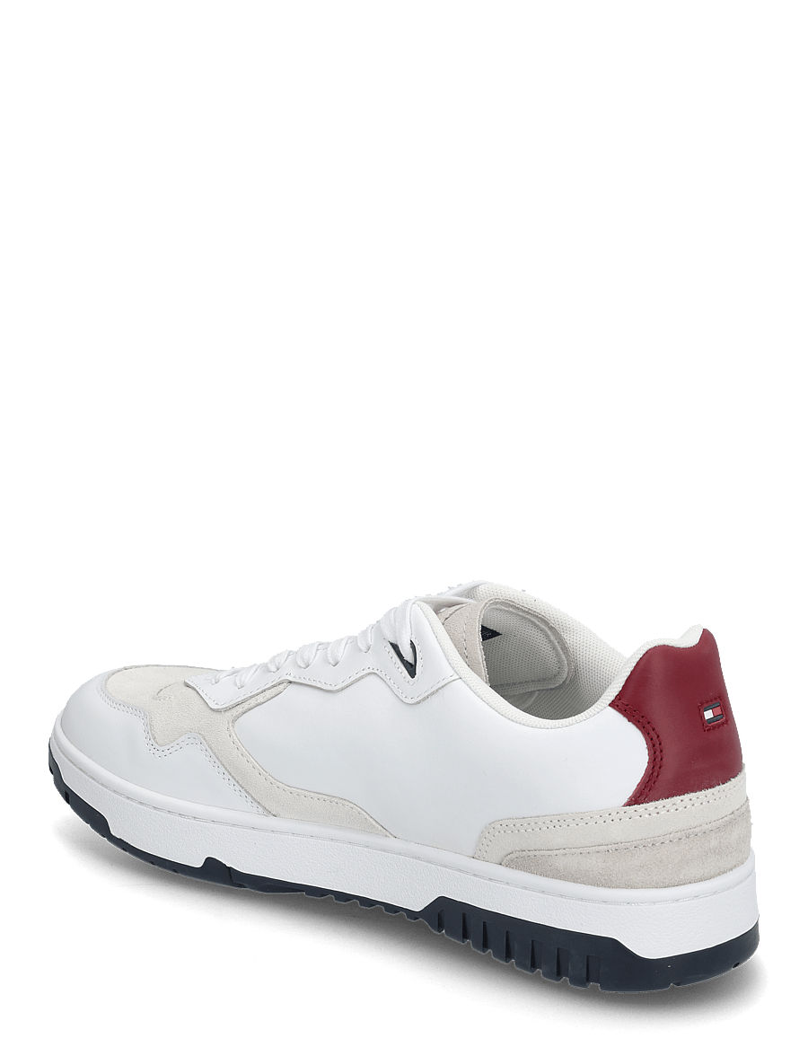 Tommy Hilfiger - TH BASKET BETTER RWB LTH - matalavartiset tennarit - white - 2