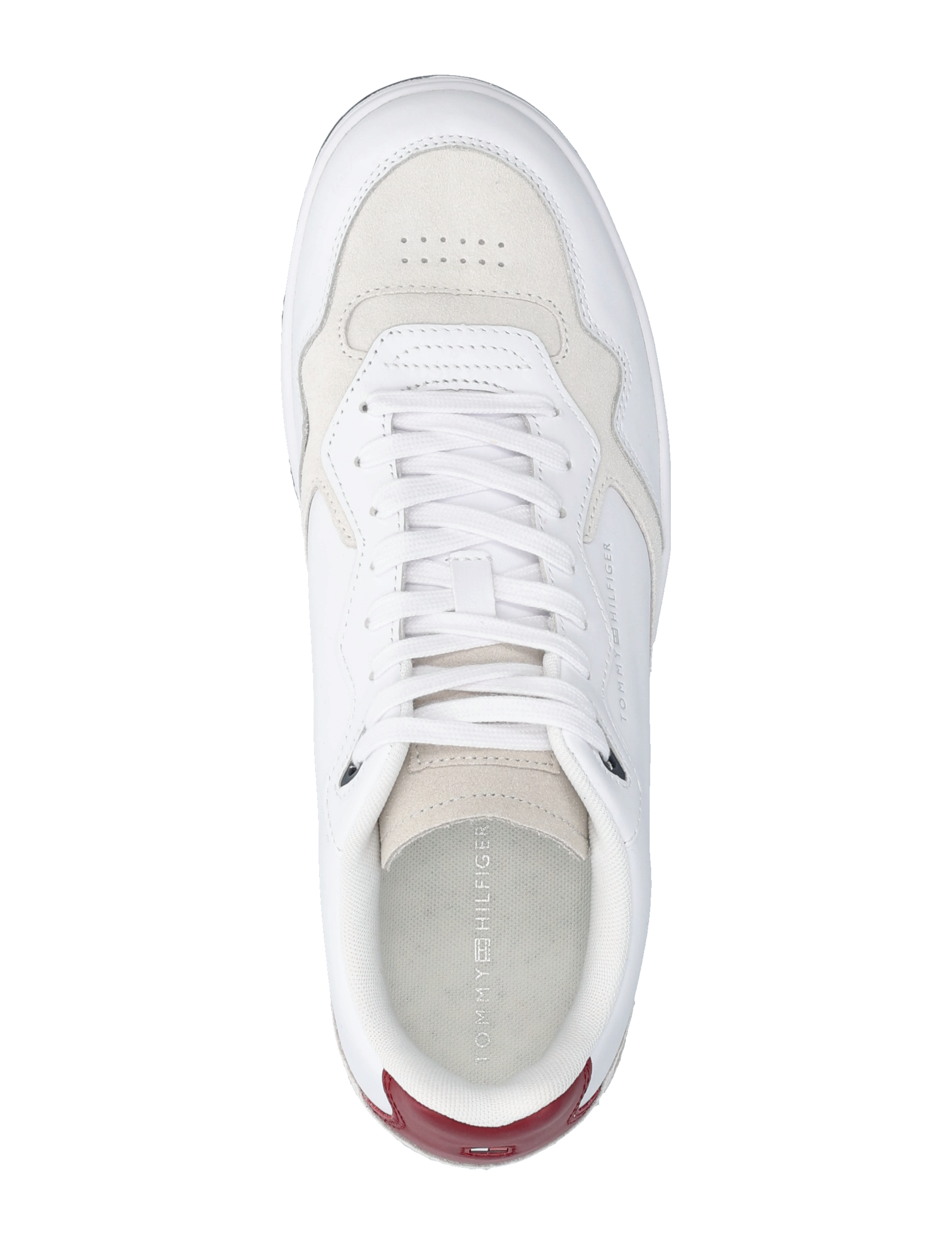 Tommy Hilfiger - TH BASKET BETTER RWB LTH - matalavartiset tennarit - white - 3