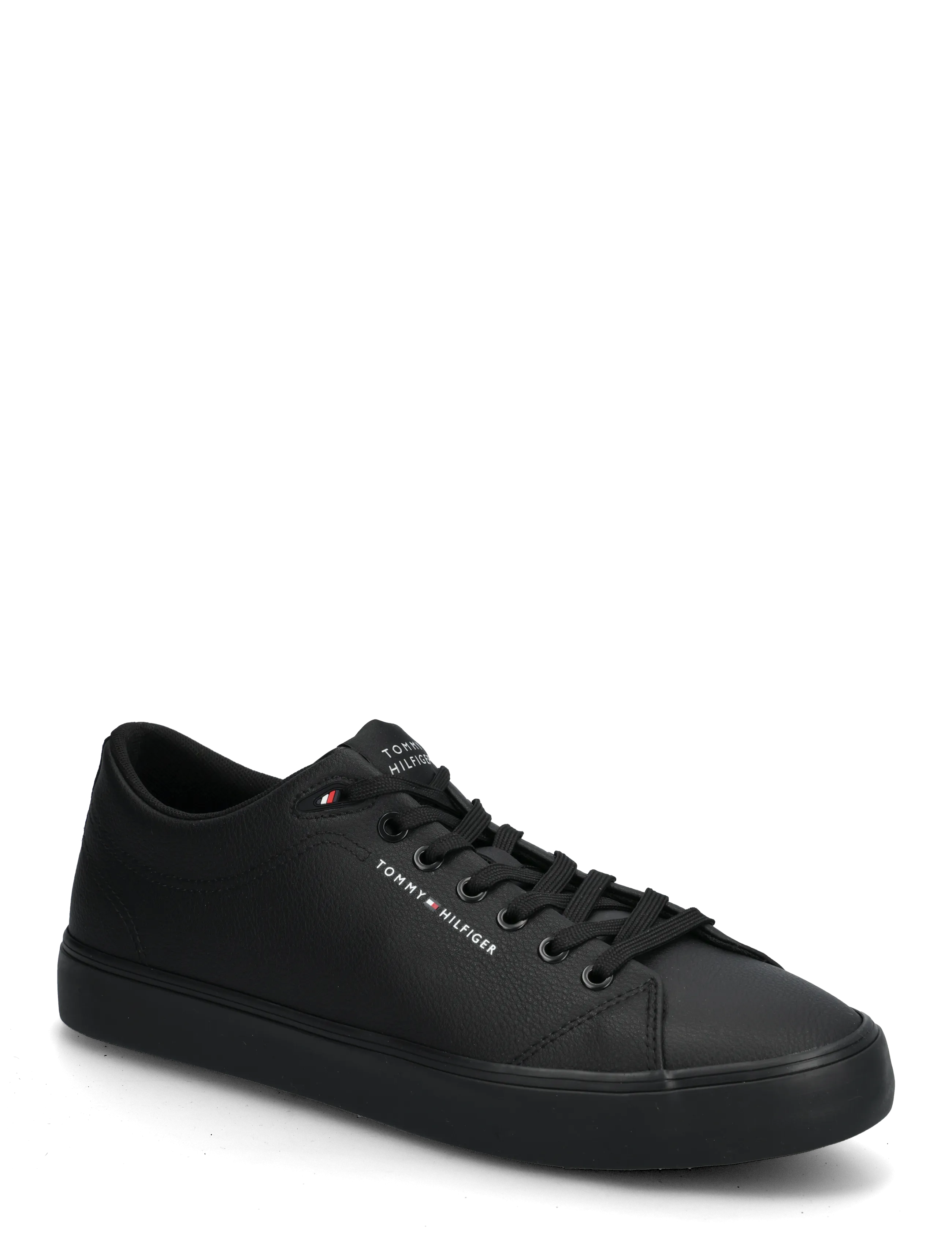 Tommy Hilfiger TH HI VULC CORE LOW LTH II ESS - Shoes - TRIPLE BLACK / black
