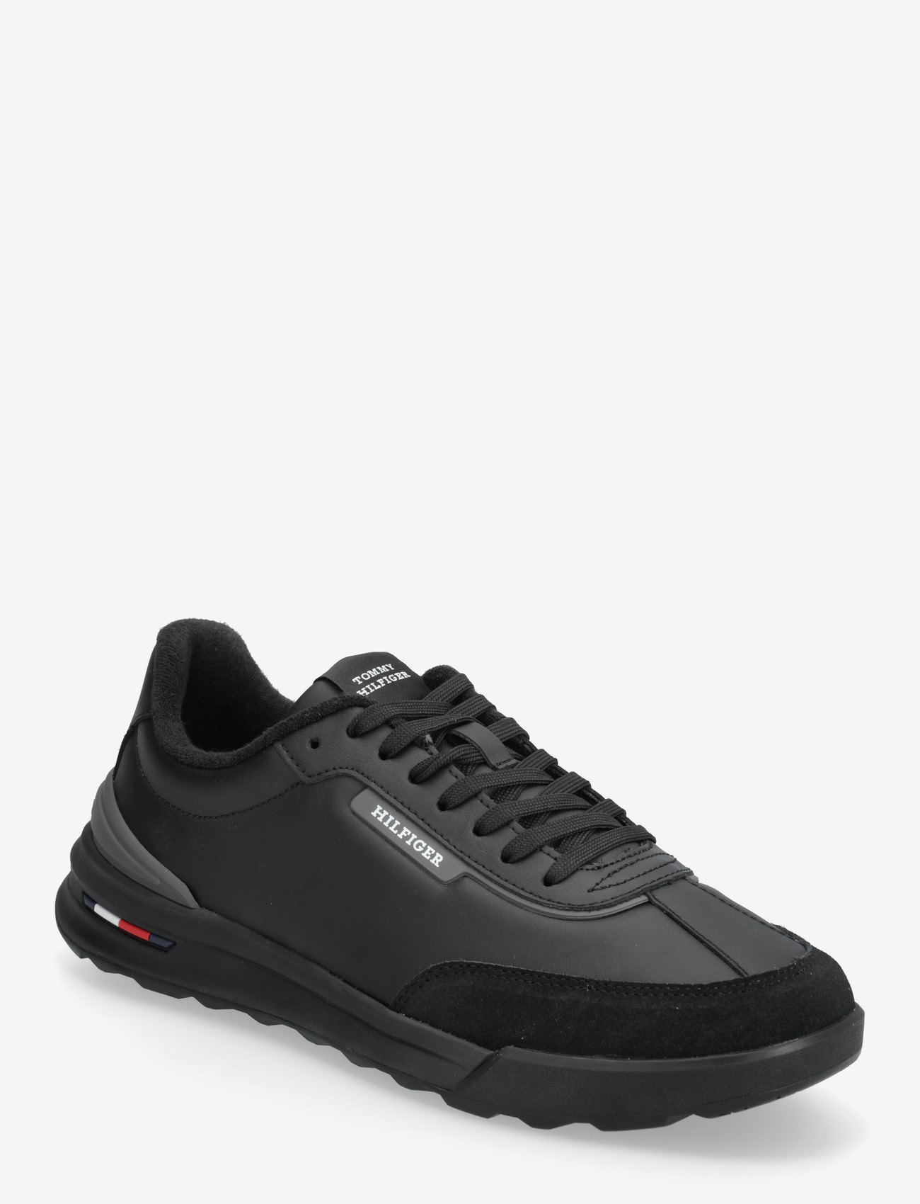Tommy Hilfiger - RETRO RUNNER MIX LEATHER - lave sneakers - black - 0