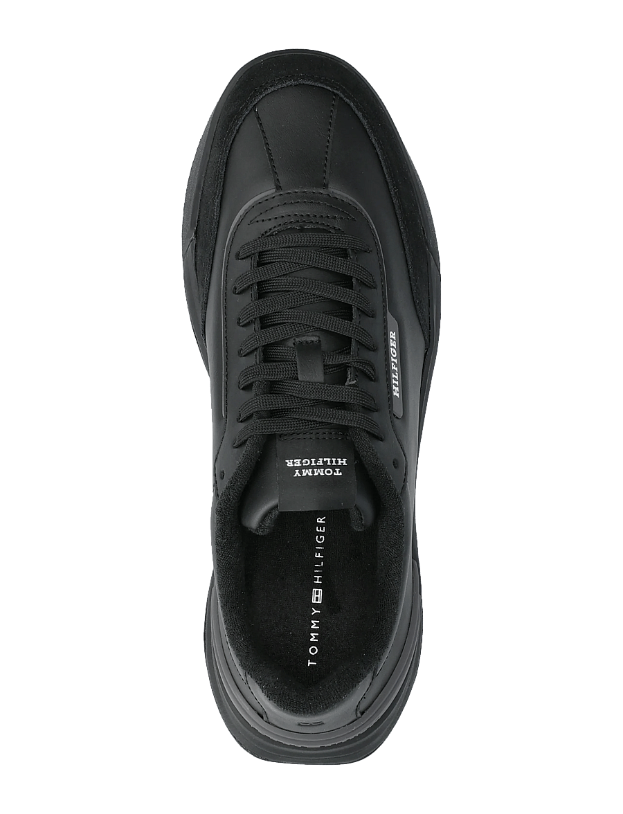Tommy Hilfiger - RETRO RUNNER MIX LEATHER - madala säärega - black - 3