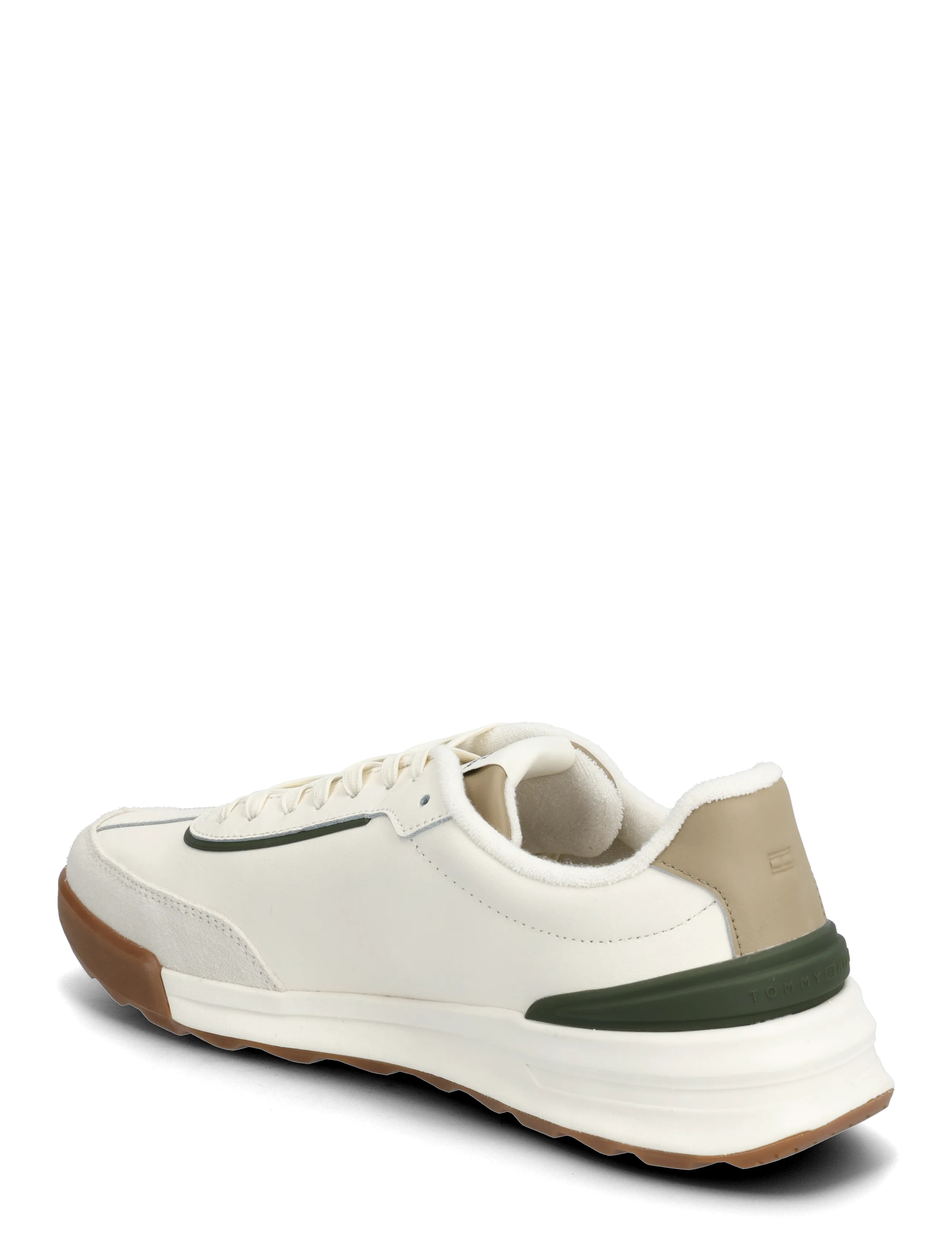 Tommy Hilfiger - RETRO RUNNER MIX LEATHER - låga sneakers - ivory petal - 2