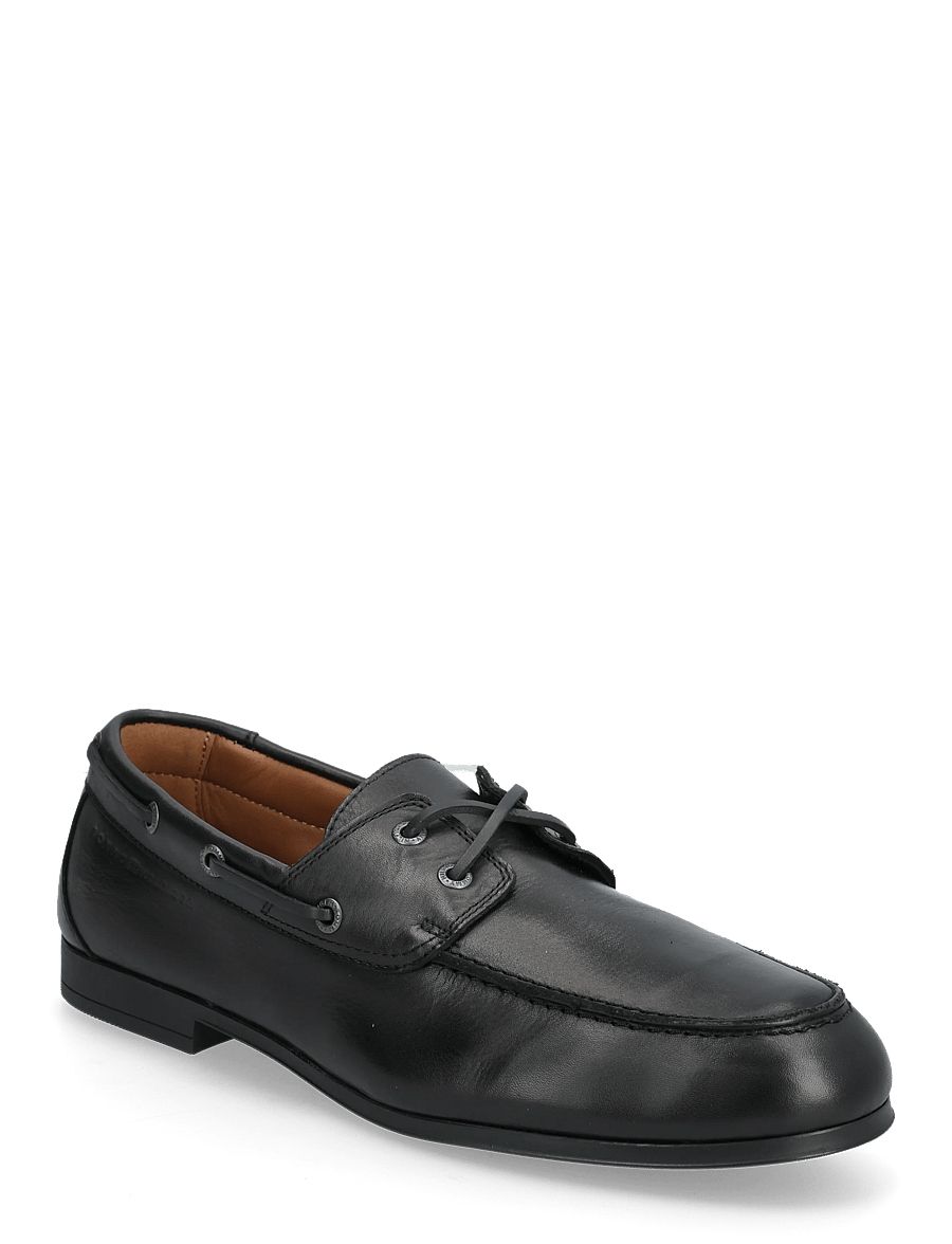 Tommy Hilfiger - FLEXIBLE SLIM LEATHER BOAT SHOE - shop efter anledning - black - 0