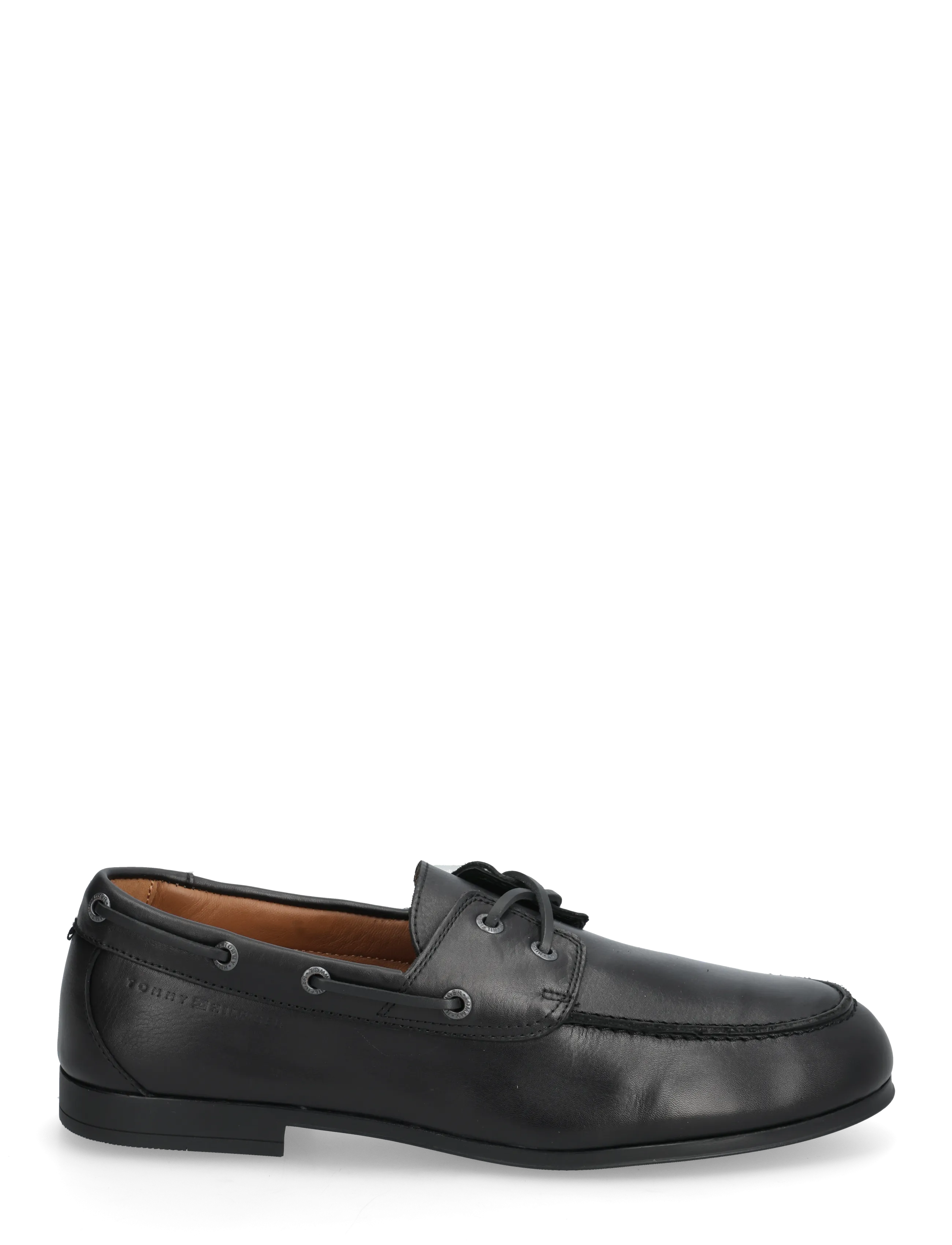 Tommy Hilfiger - FLEXIBLE SLIM LEATHER BOAT SHOE - shop efter anledning - black - 1