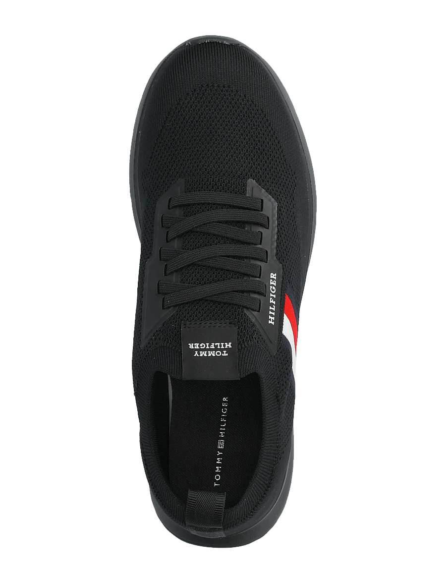 Tommy Hilfiger - LIGHTWEIGHT KNITTED RUNNER - lágir strigaskór - black - 3