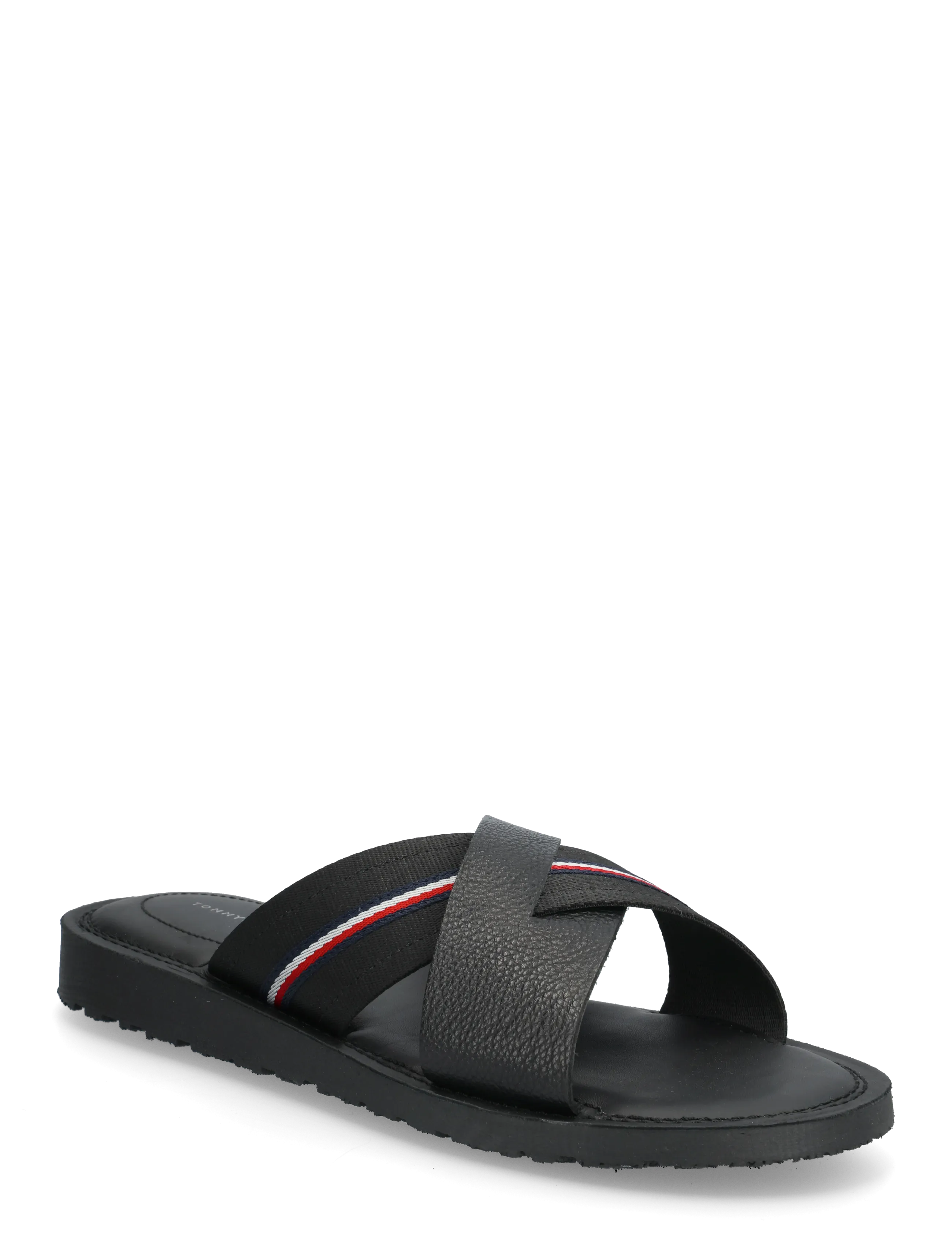 Tommy Hilfiger CORE HILFIGER LTH CRISS C SANDAL - Avalynė - BLACK / black