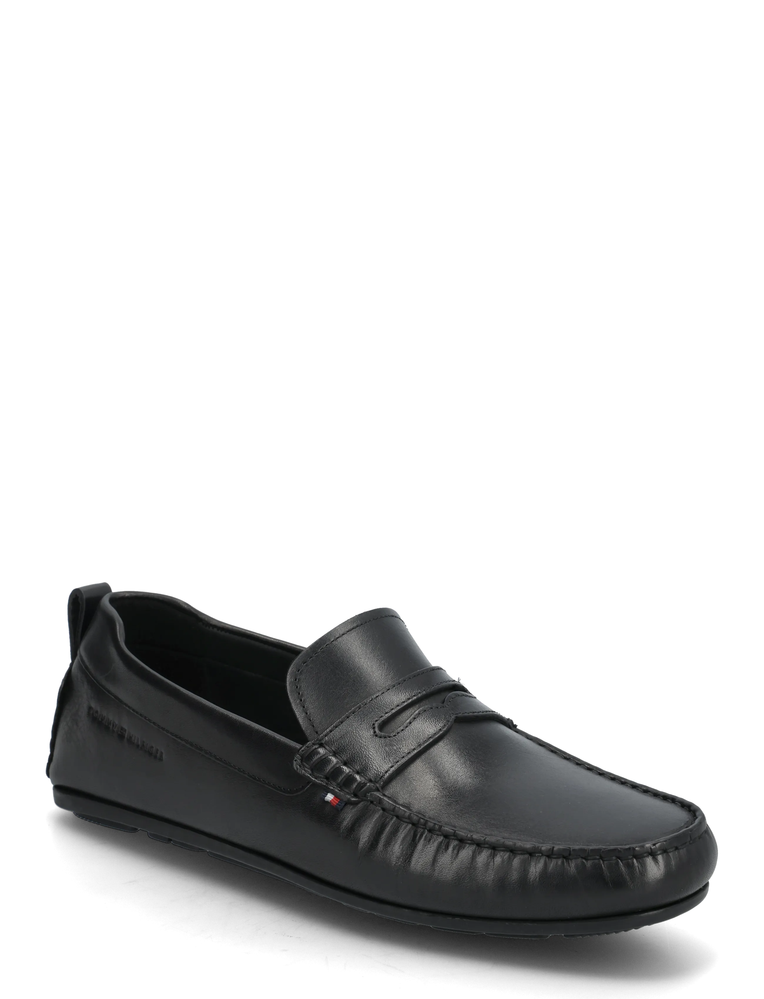 Tommy Hilfiger CORE HILFIGER LEATHER DRIVER - Skór - BLACK / black