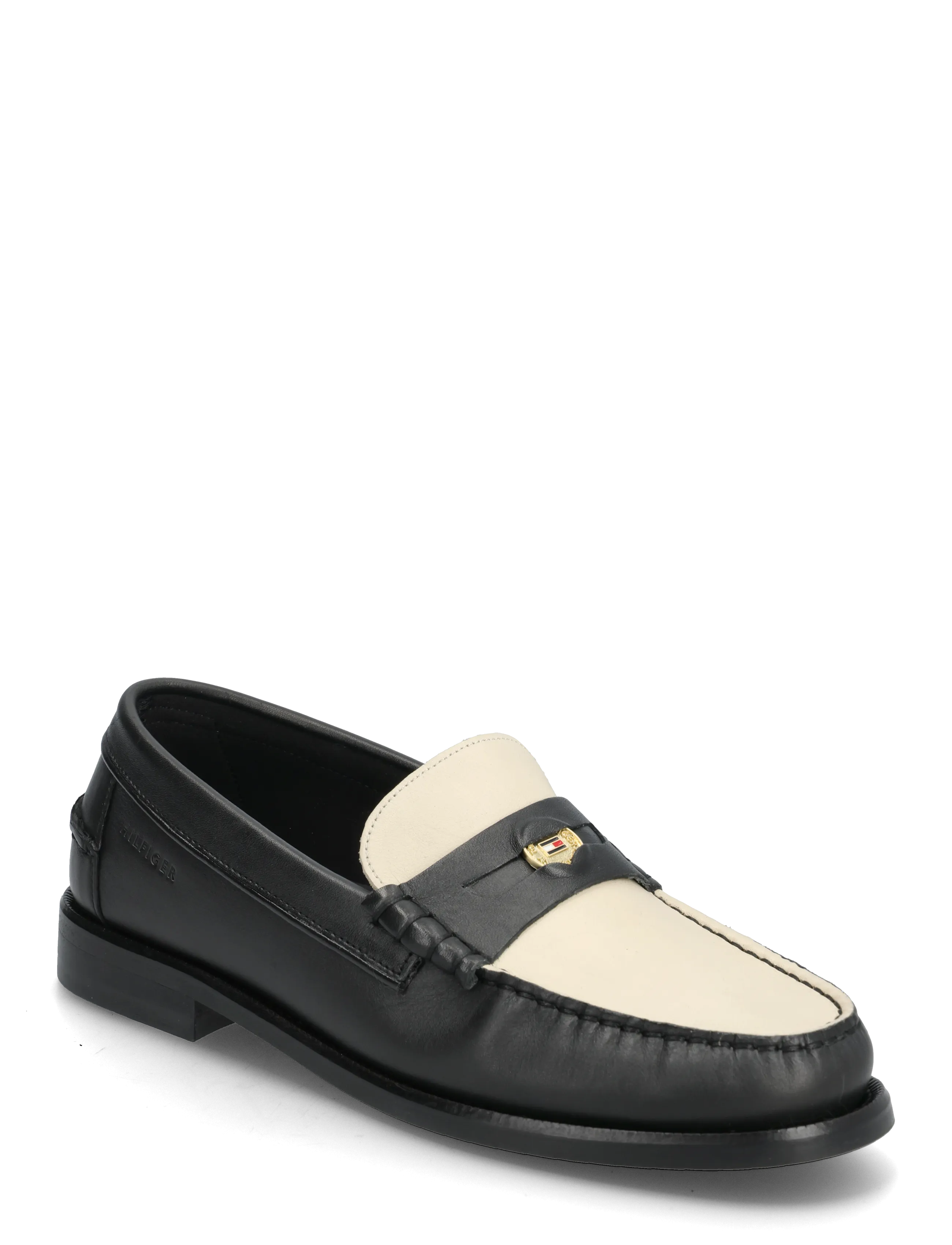Tommy Hilfiger HILFIGER PENNY CRUST LTH LOAFER - Loafers - BLACKWHITE / black