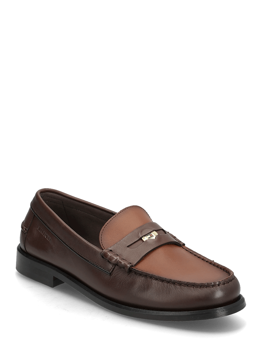 Tommy Hilfiger - HILFIGER PENNY CRUST LTH LOAFER - osta tilaisuuden mukaan - dark mocha - 0