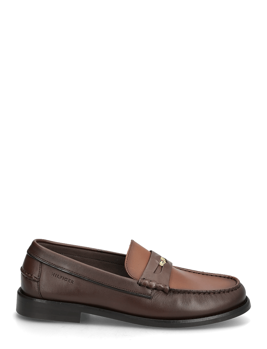 Tommy Hilfiger - HILFIGER PENNY CRUST LTH LOAFER - osta tilaisuuden mukaan - dark mocha - 1