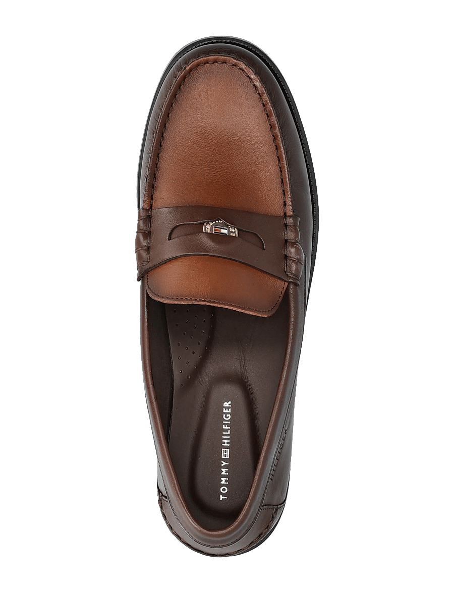Tommy Hilfiger - HILFIGER PENNY CRUST LTH LOAFER - osta tilaisuuden mukaan - dark mocha - 3