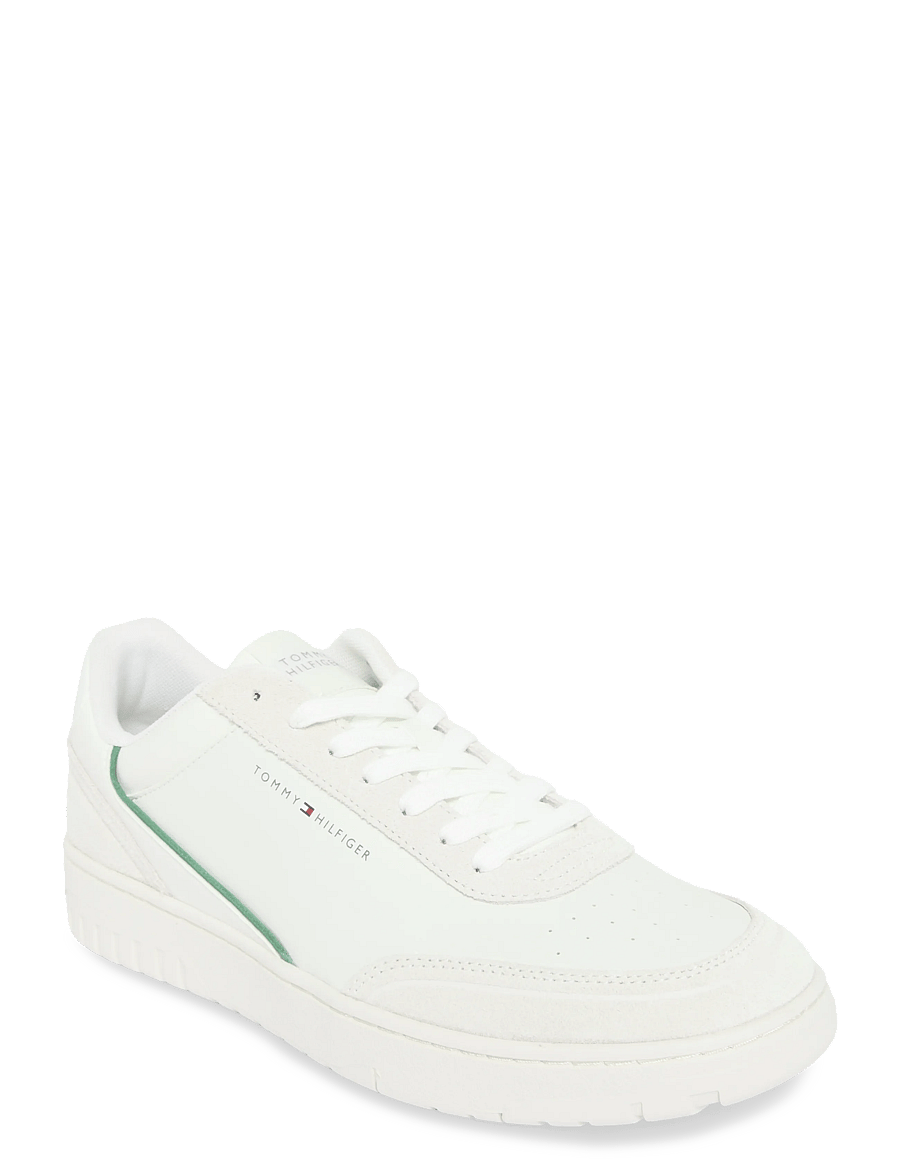 Tommy Hilfiger - TH BASKET CORE LEATHER SUEDE MIX - low-top sneaker - ecru street green - 0